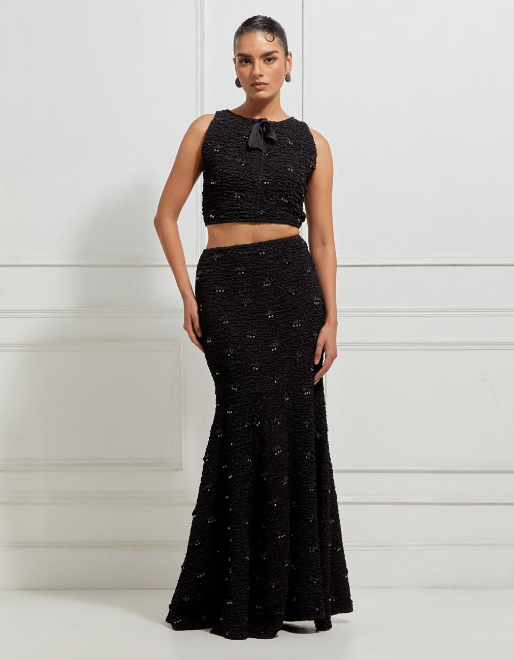 Reversible Sleeveless Crop Top In Black