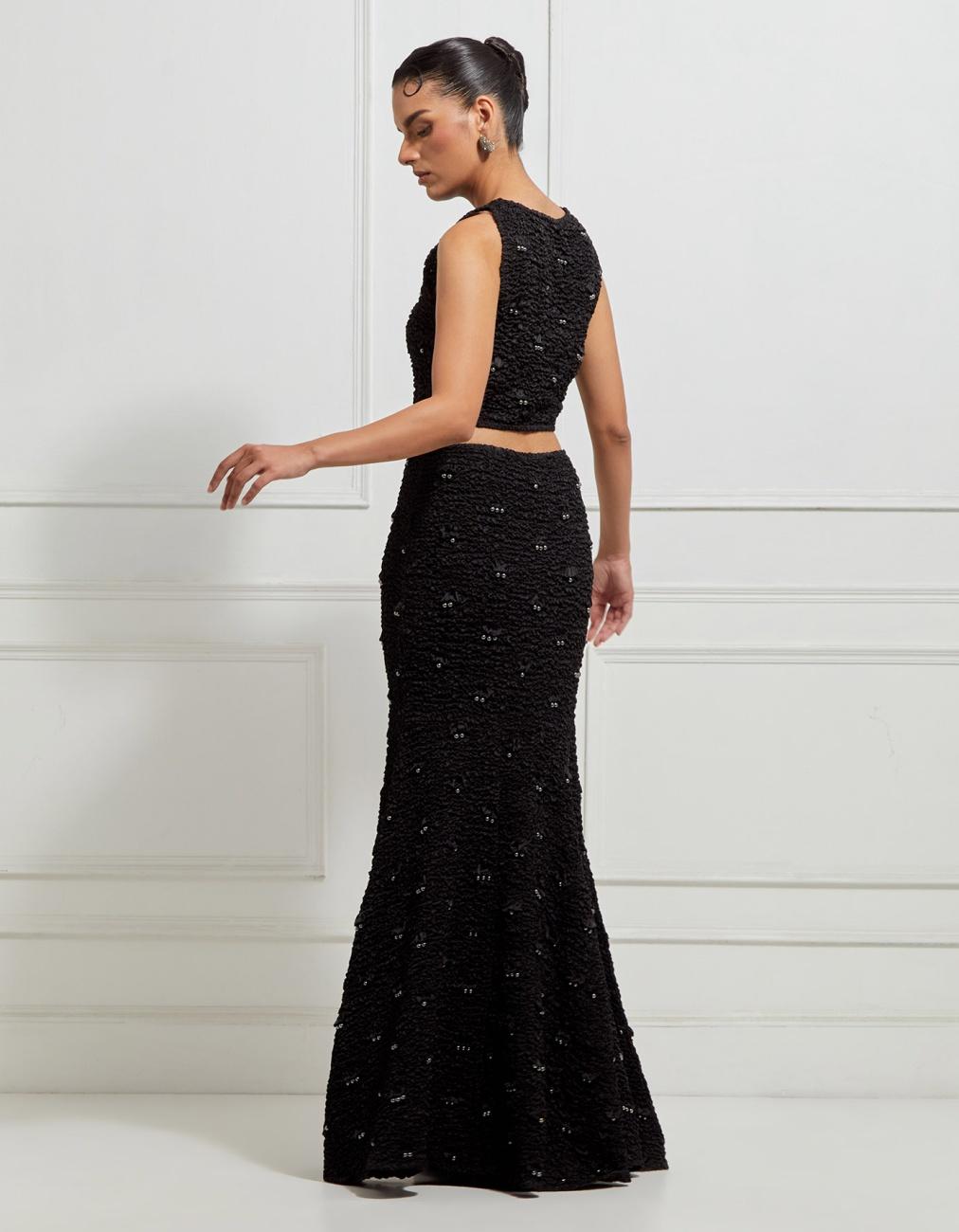 Reversible Sleeveless Crop Top In Black