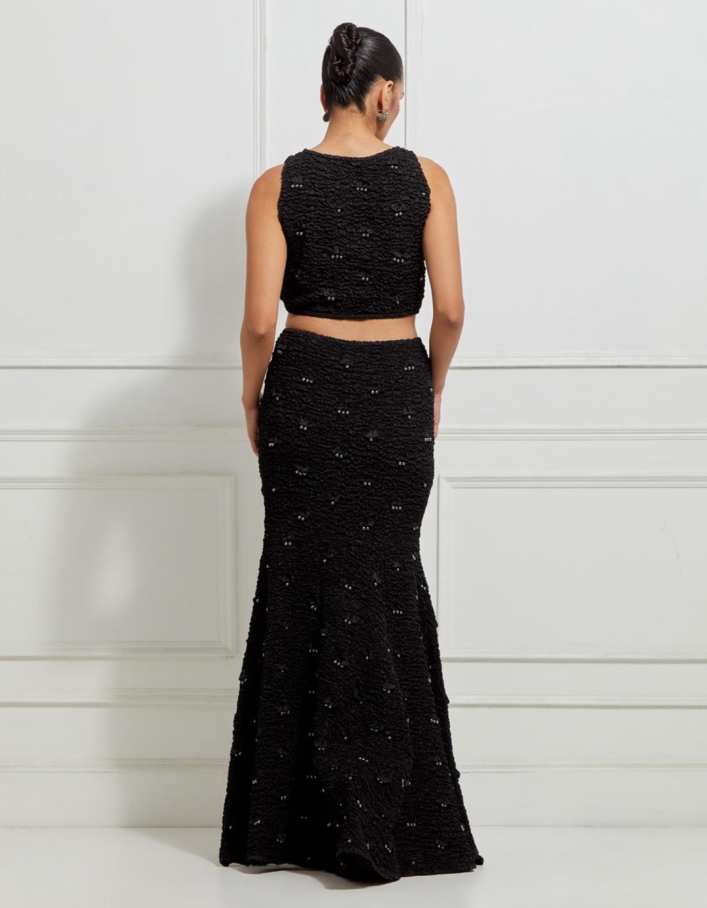 Reversible Sleeveless Crop Top In Black