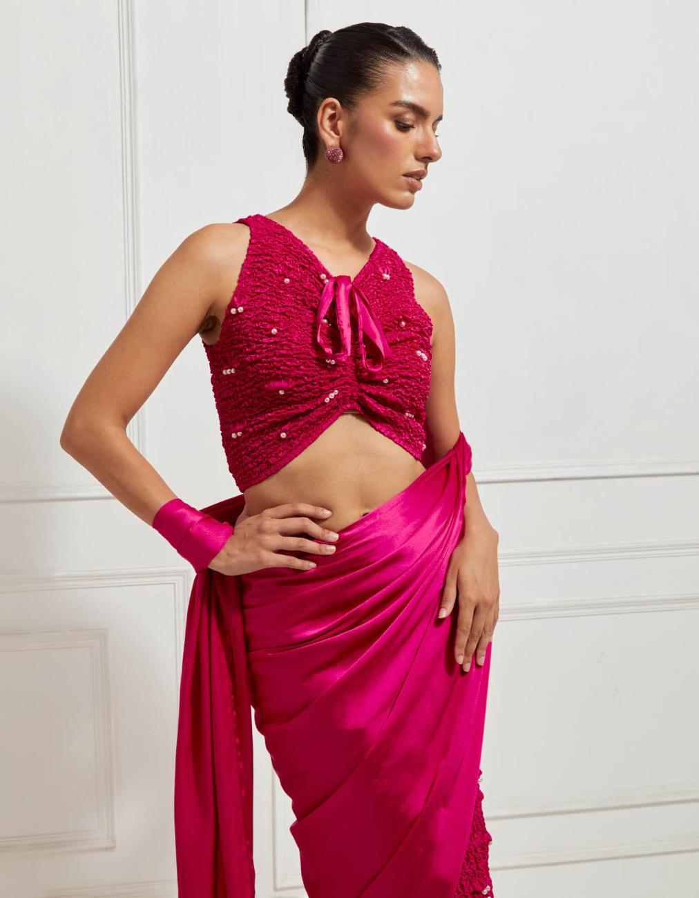 Reversible Sleeveless Crop Top In Pink