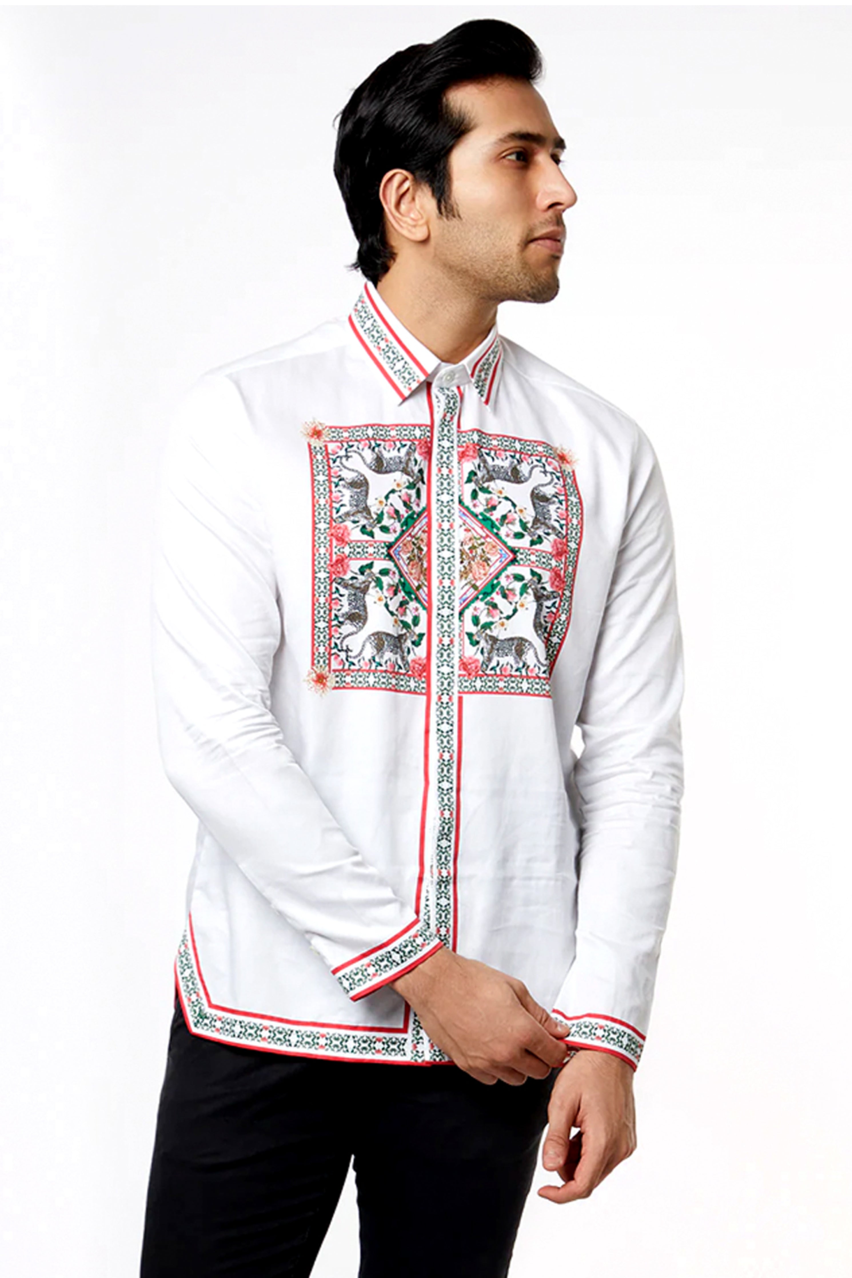 White Leo Hem Striper Shirt
