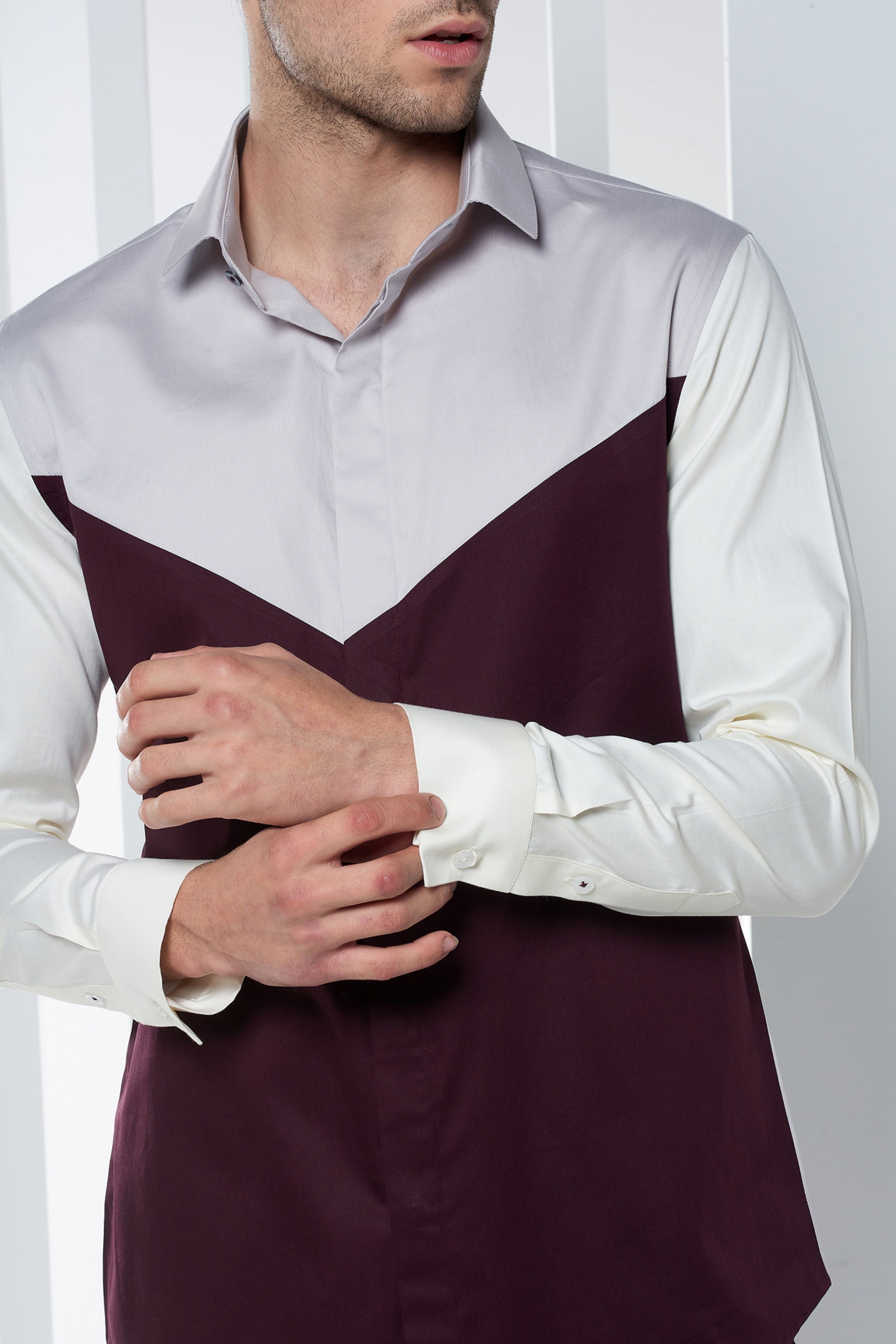 Plum Grey Chevron
