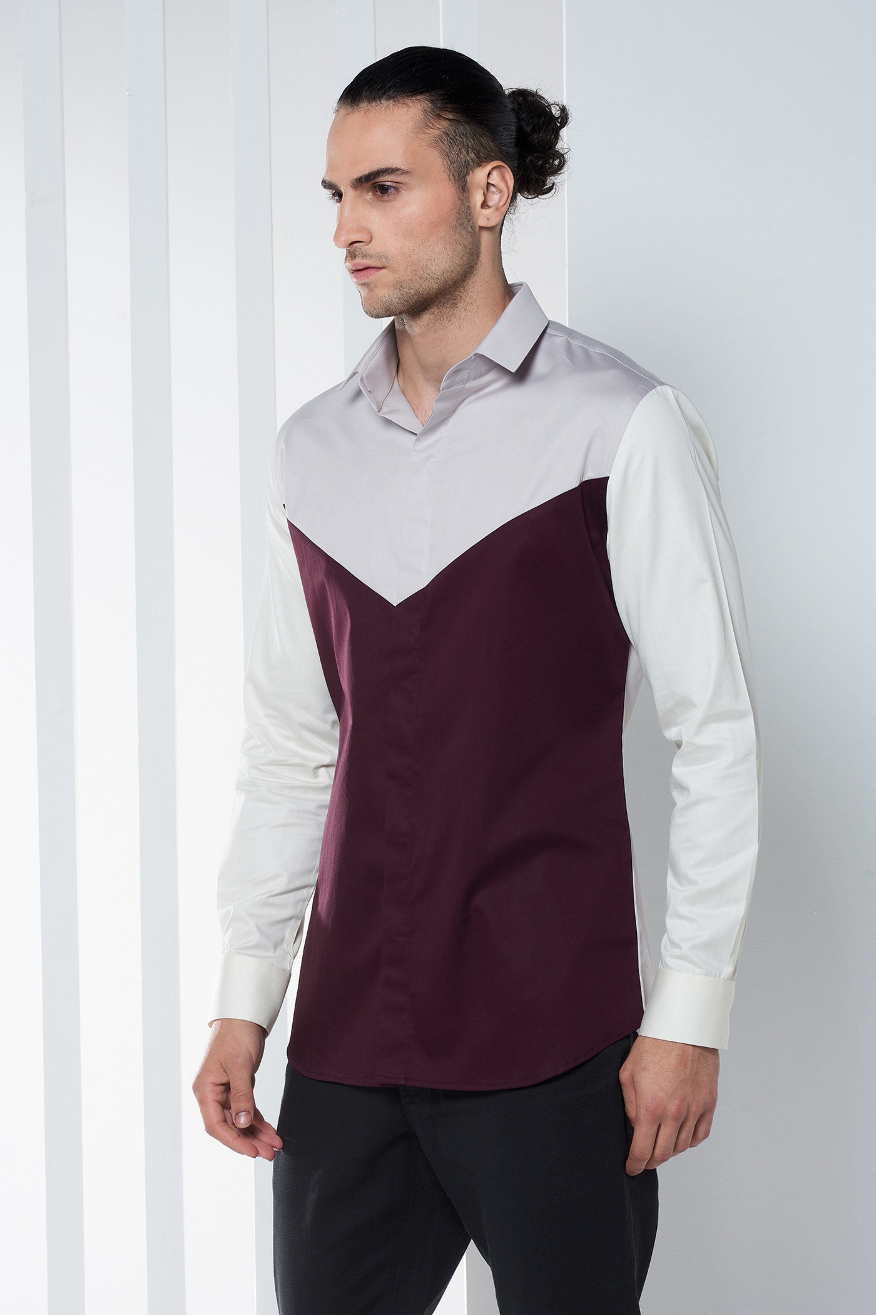 Plum Grey Chevron