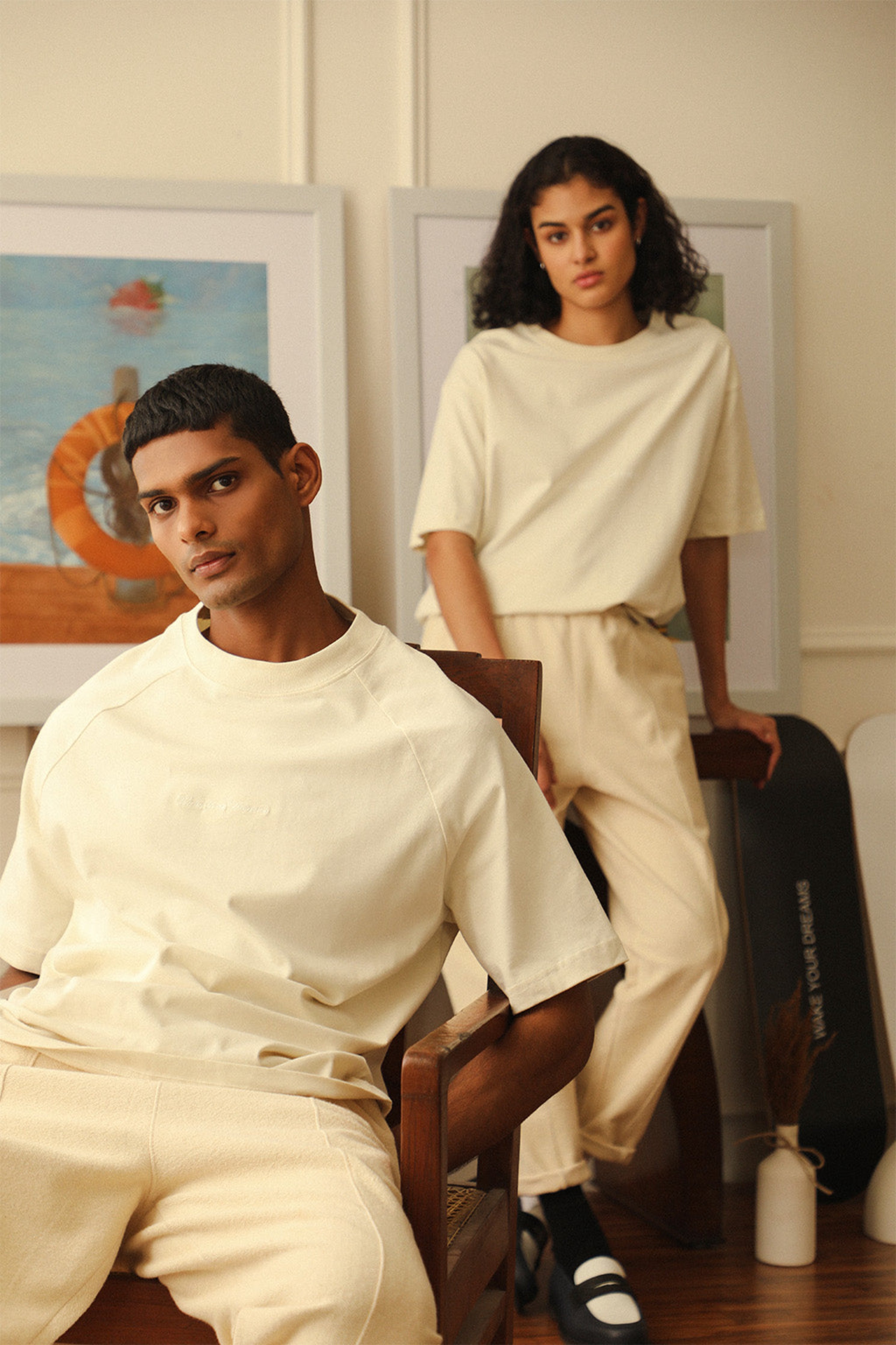 Archive White Mock Neck T-Shirt