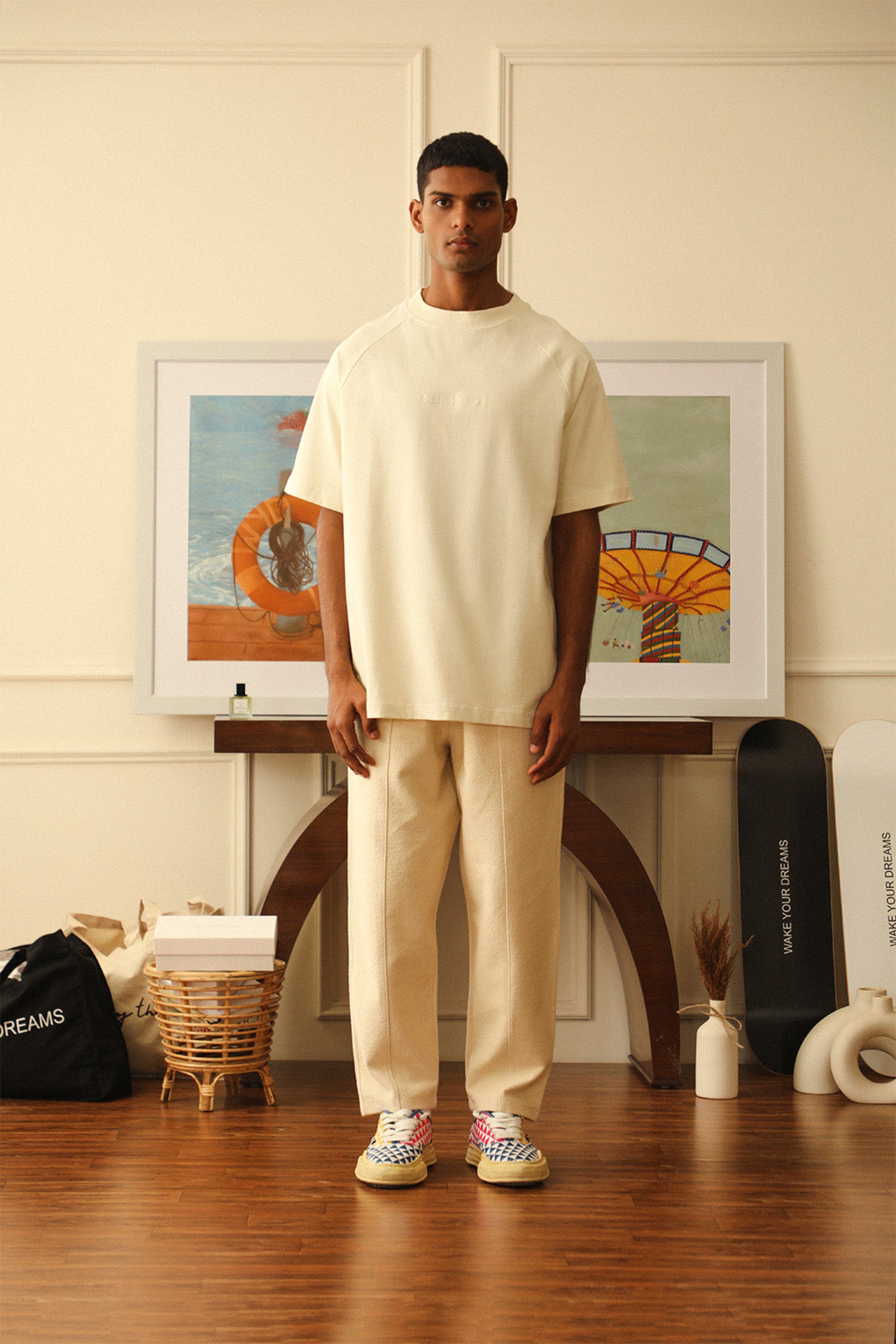 Archive White Mock Neck T-Shirt