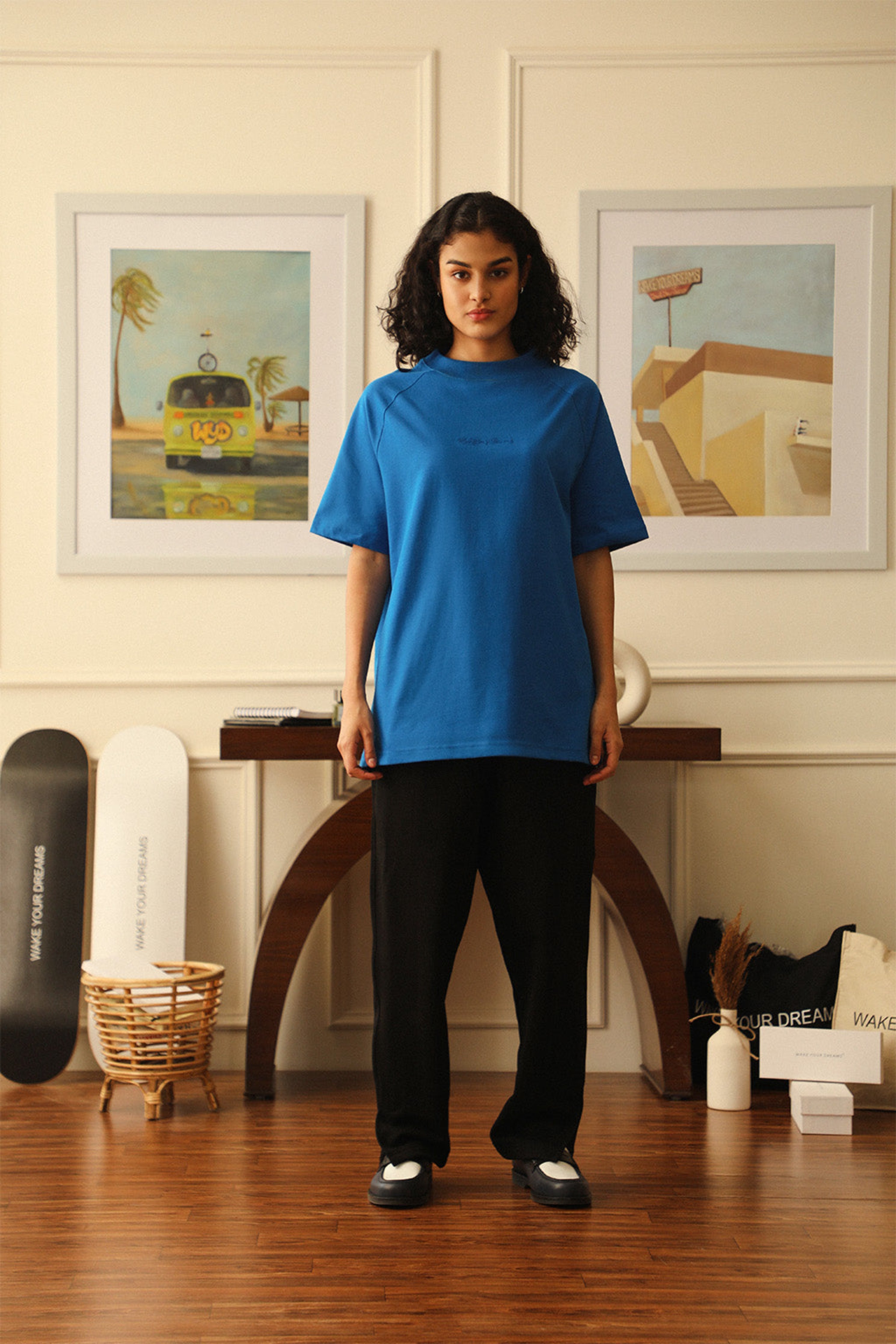 Royal Blue Moon Neck T-Shirt