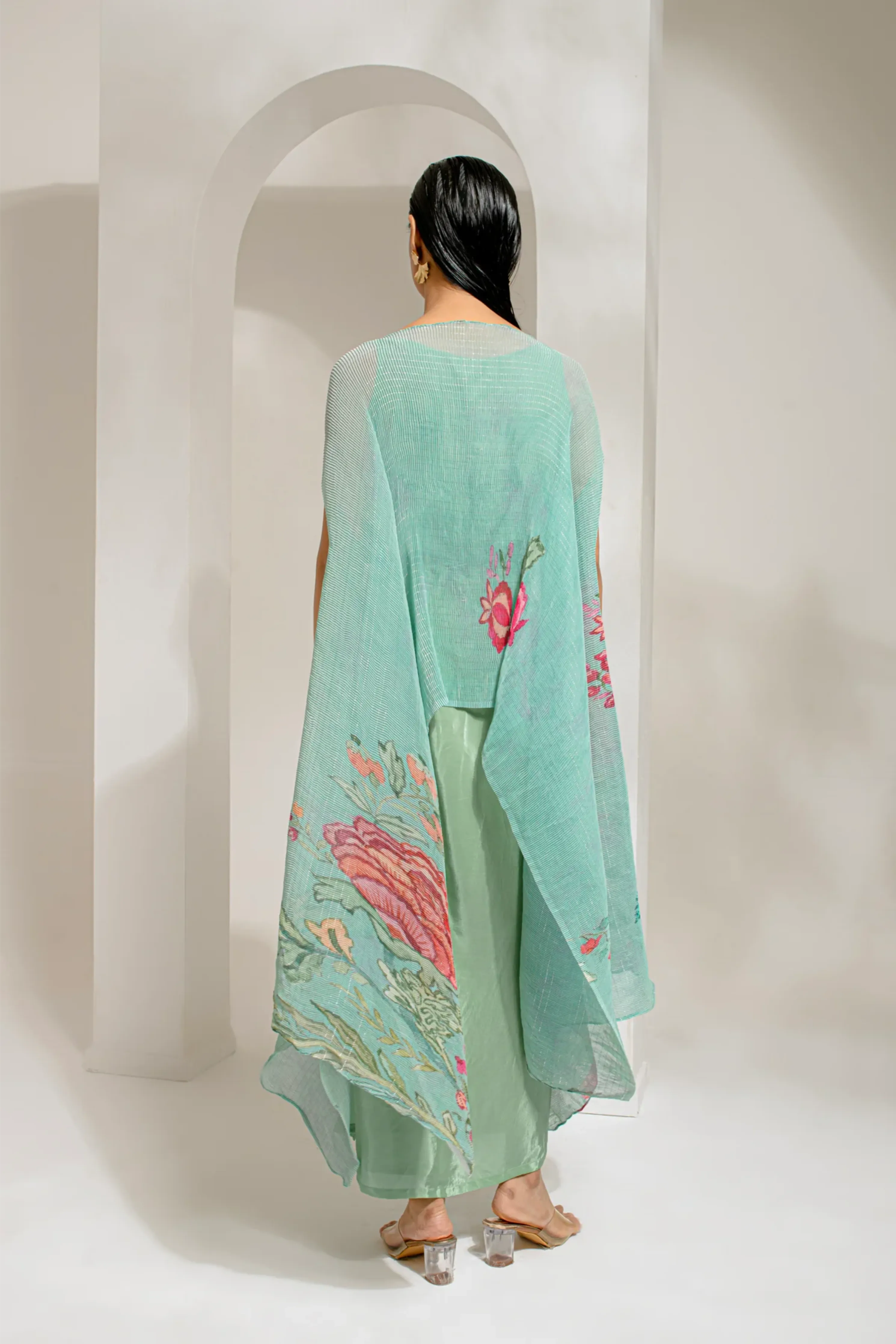 EMERALD GREEN KAFTAN PAIRED WITH DHOTI