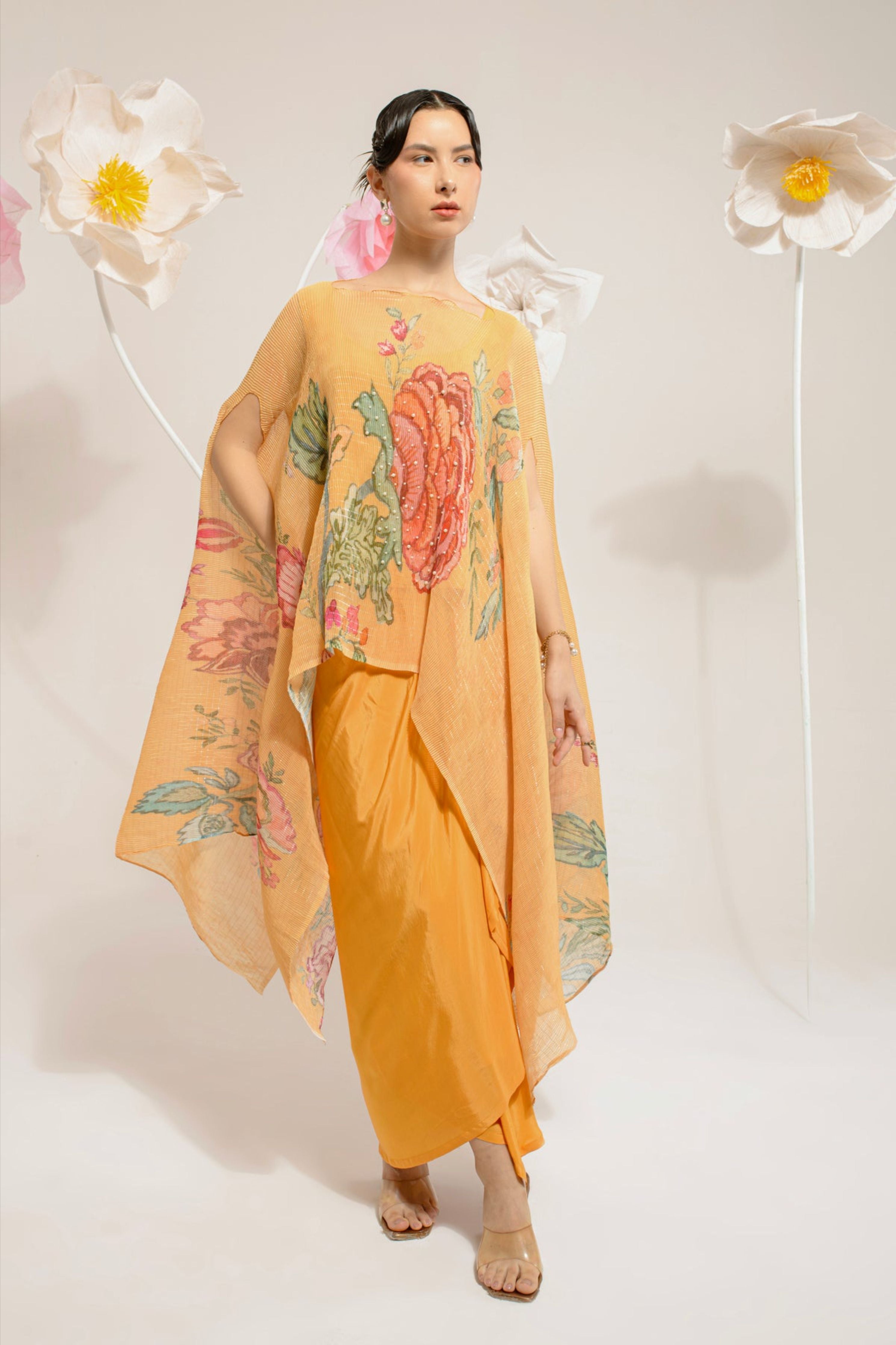 Yellow Hp Kaftan & Dhoti