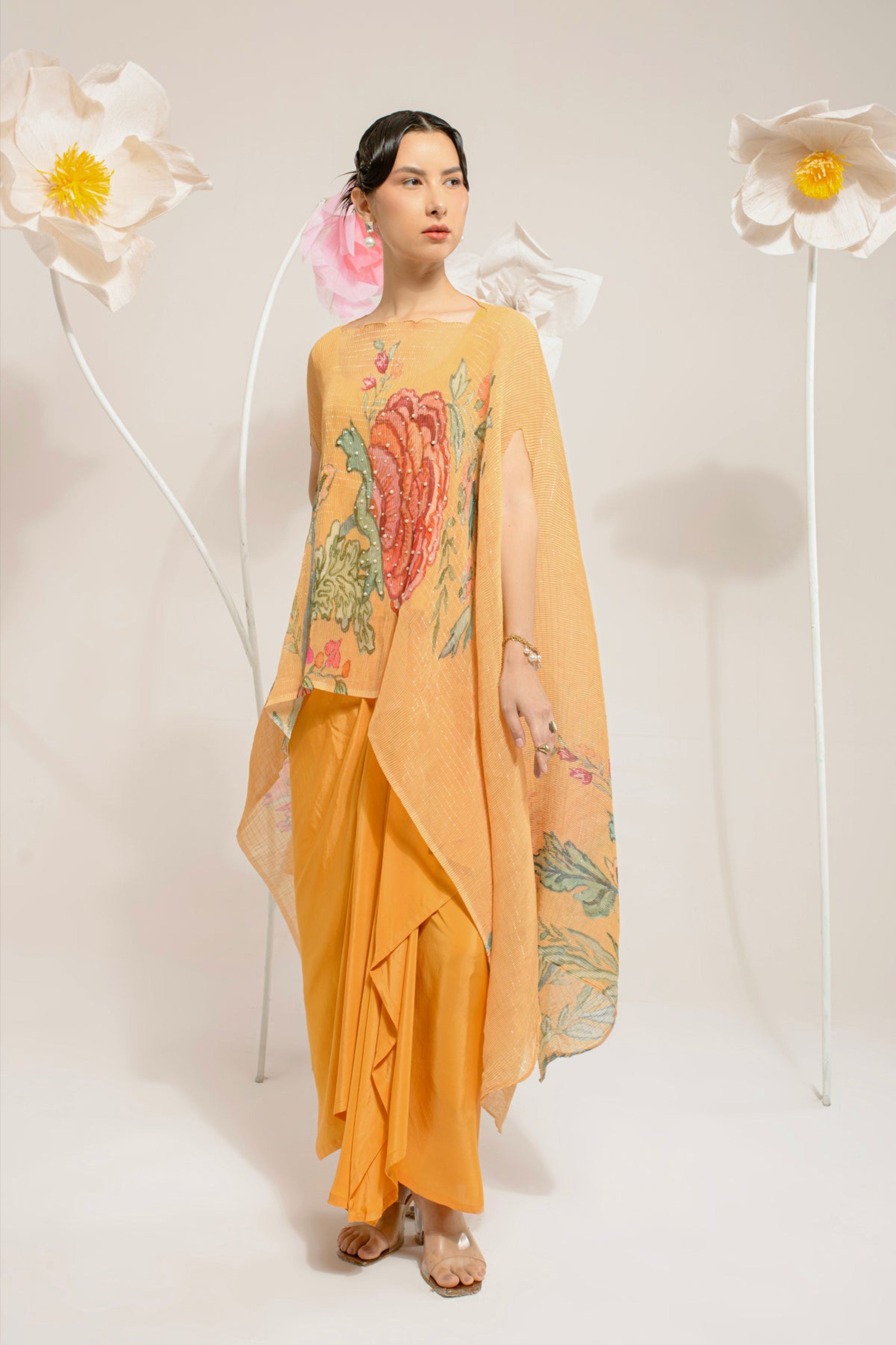 Yellow Hp Kaftan & Dhoti