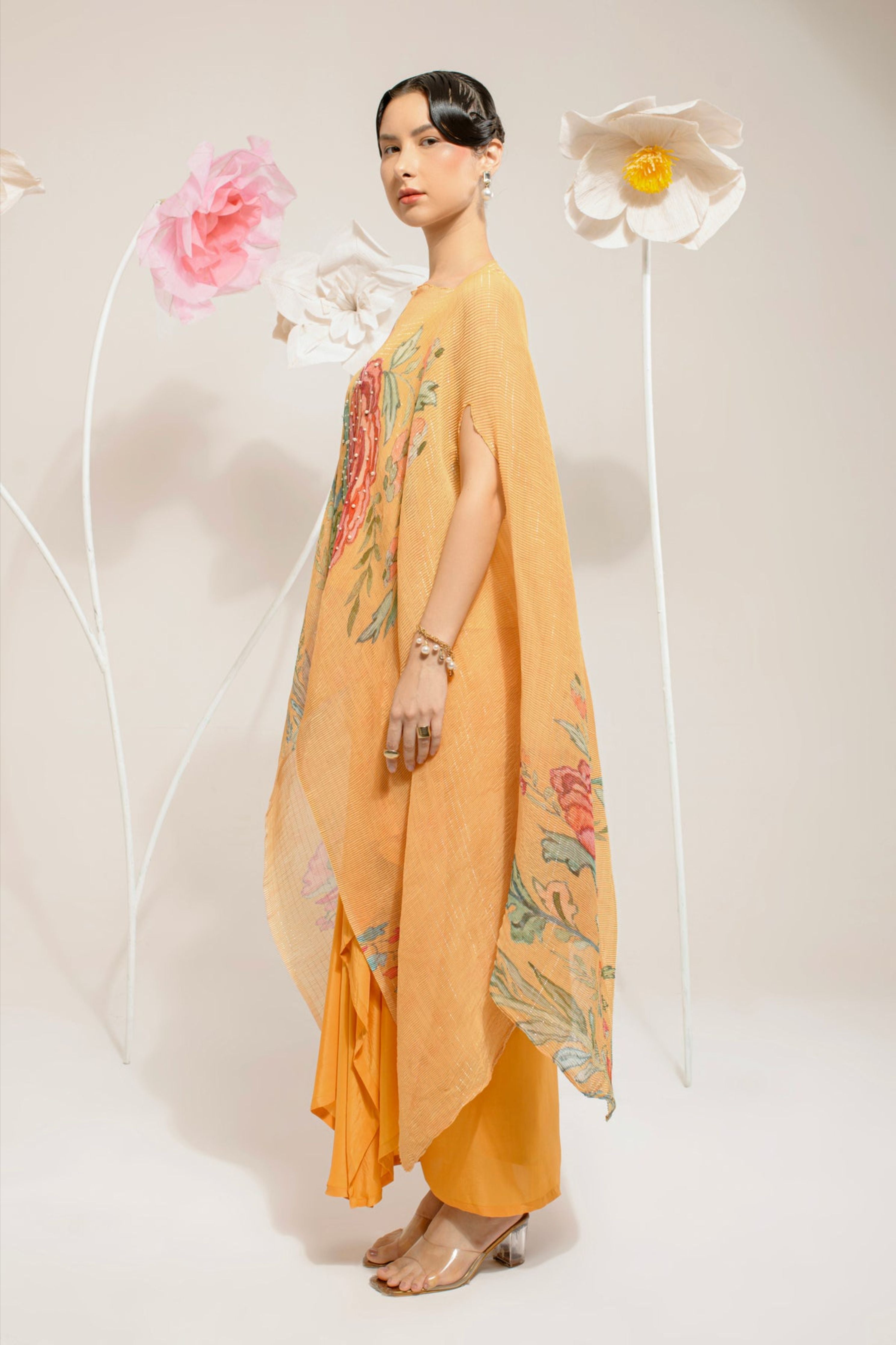 Yellow Hp Kaftan & Dhoti