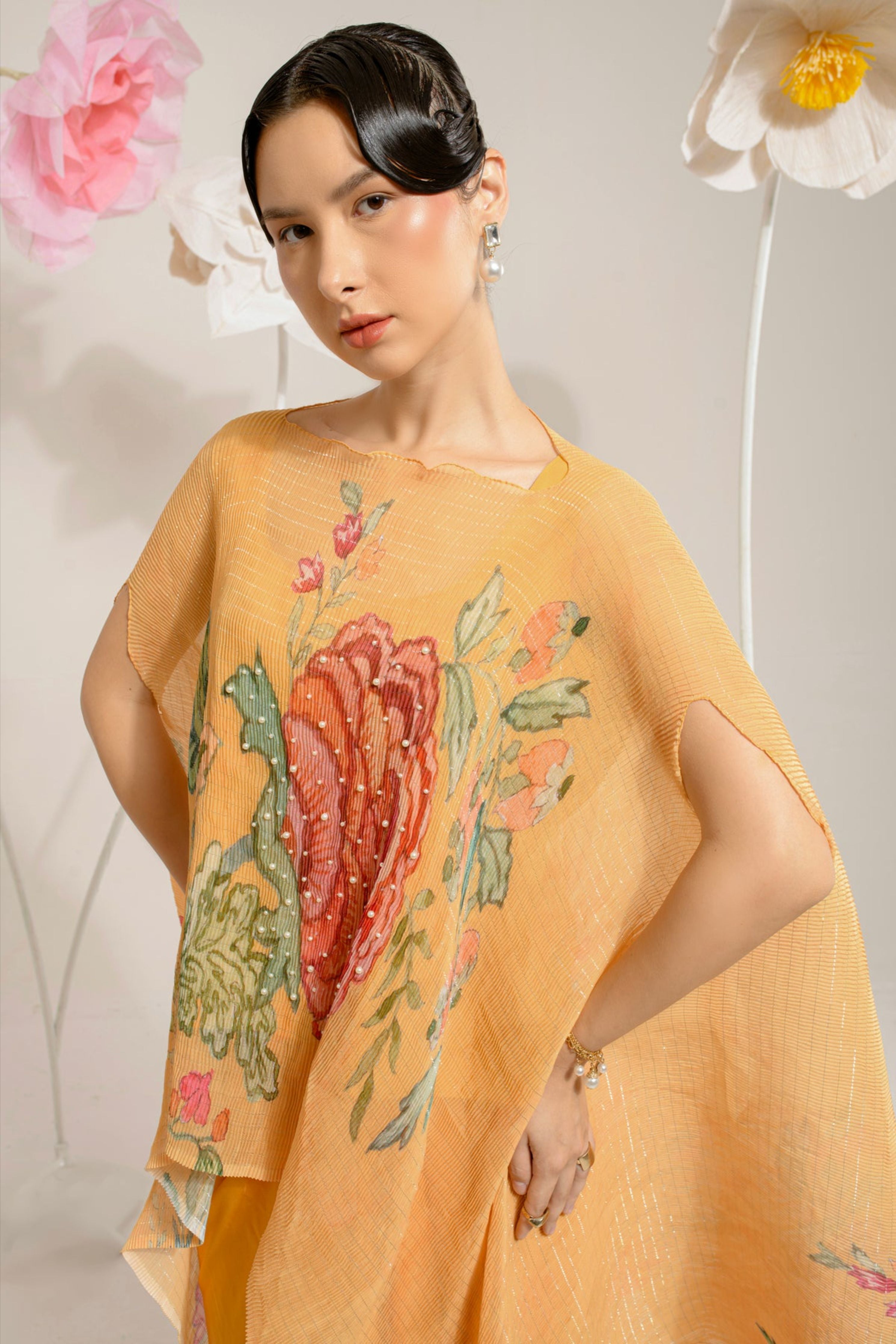 Yellow Hp Kaftan & Dhoti