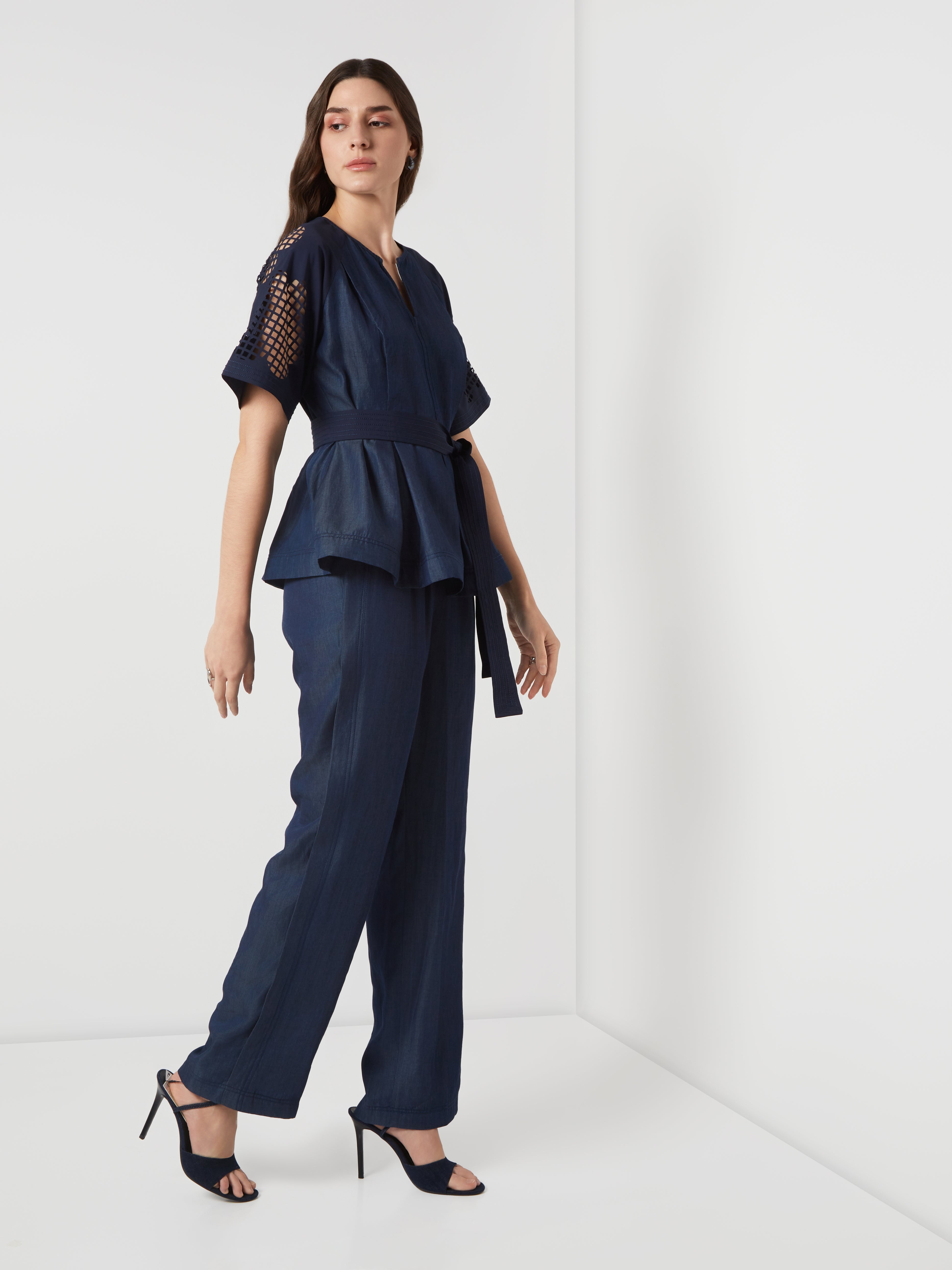 Tencel Denim Pleated Trouser