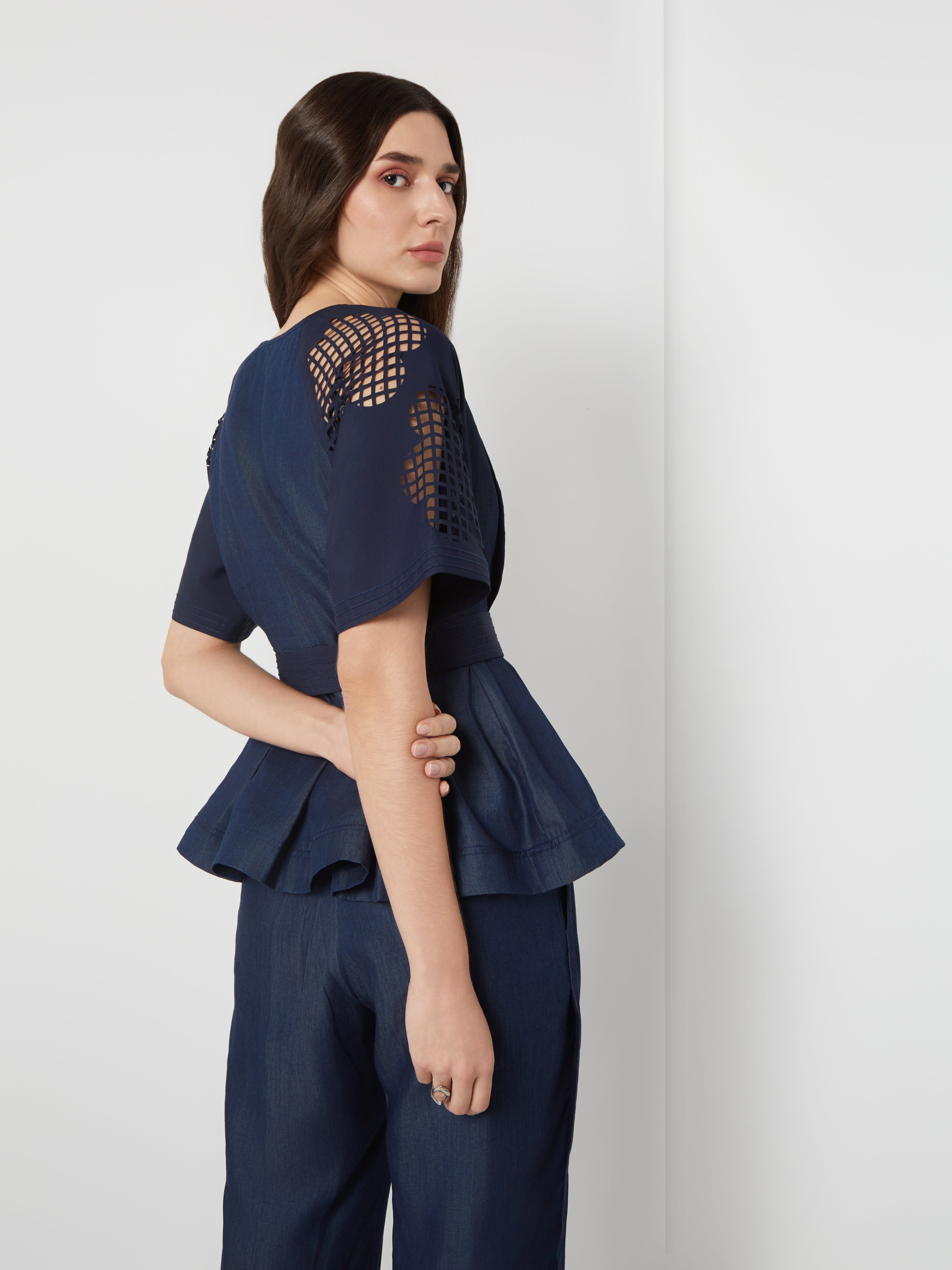 Tencel Denim Pleated Trouser