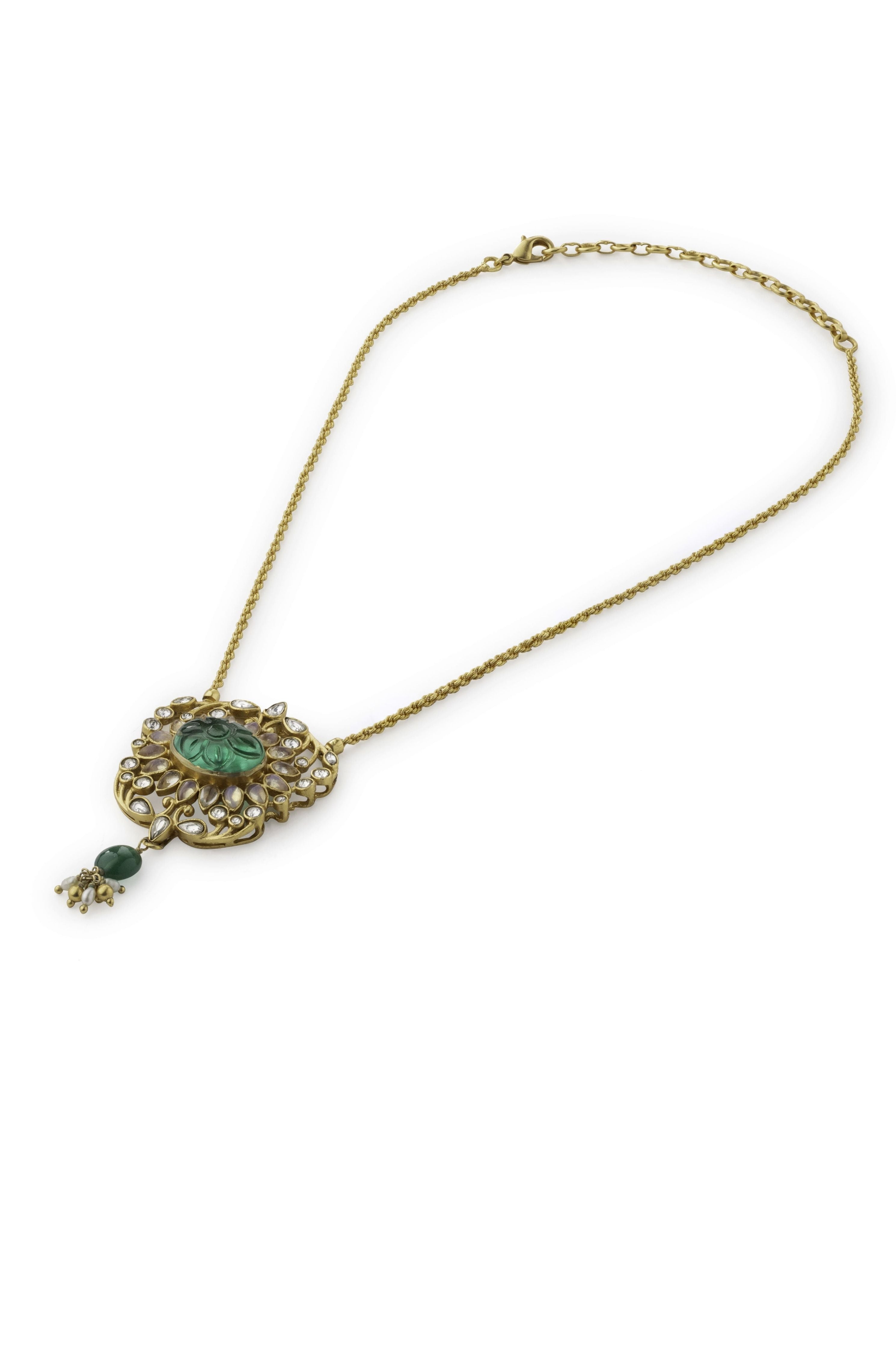 Gulmohar Mini Floralia Necklace Grey