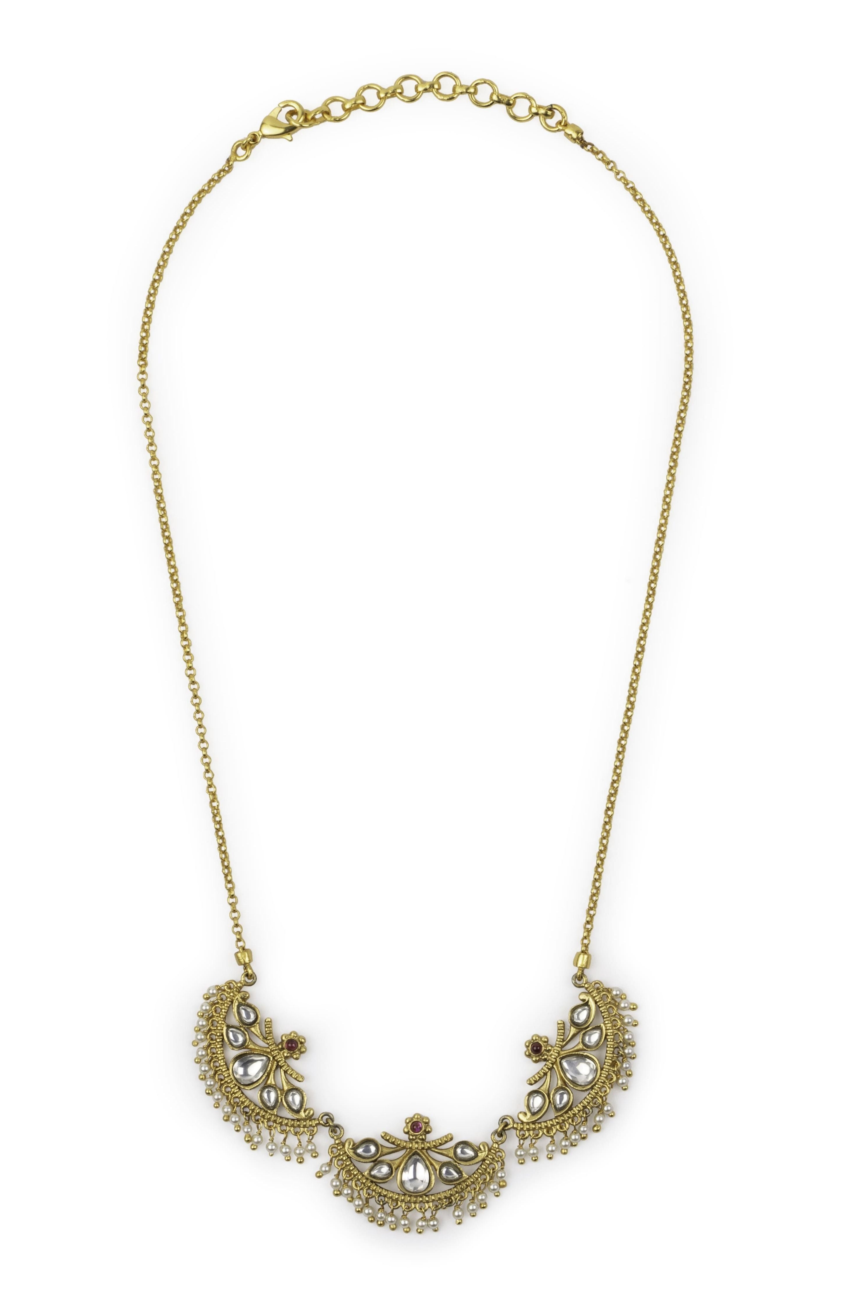 Gulmohar Crescent Necklace