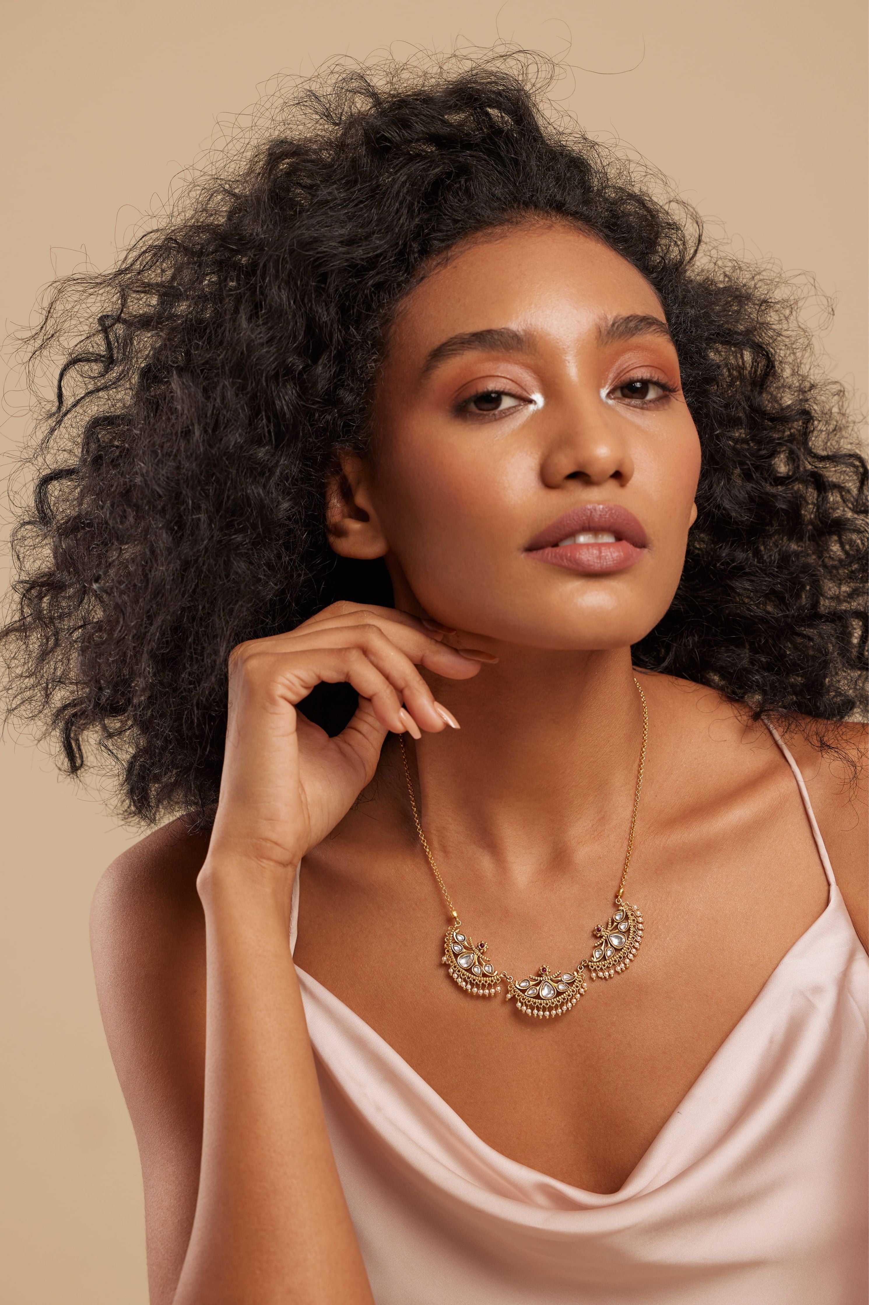 Gulmohar Crescent Necklace