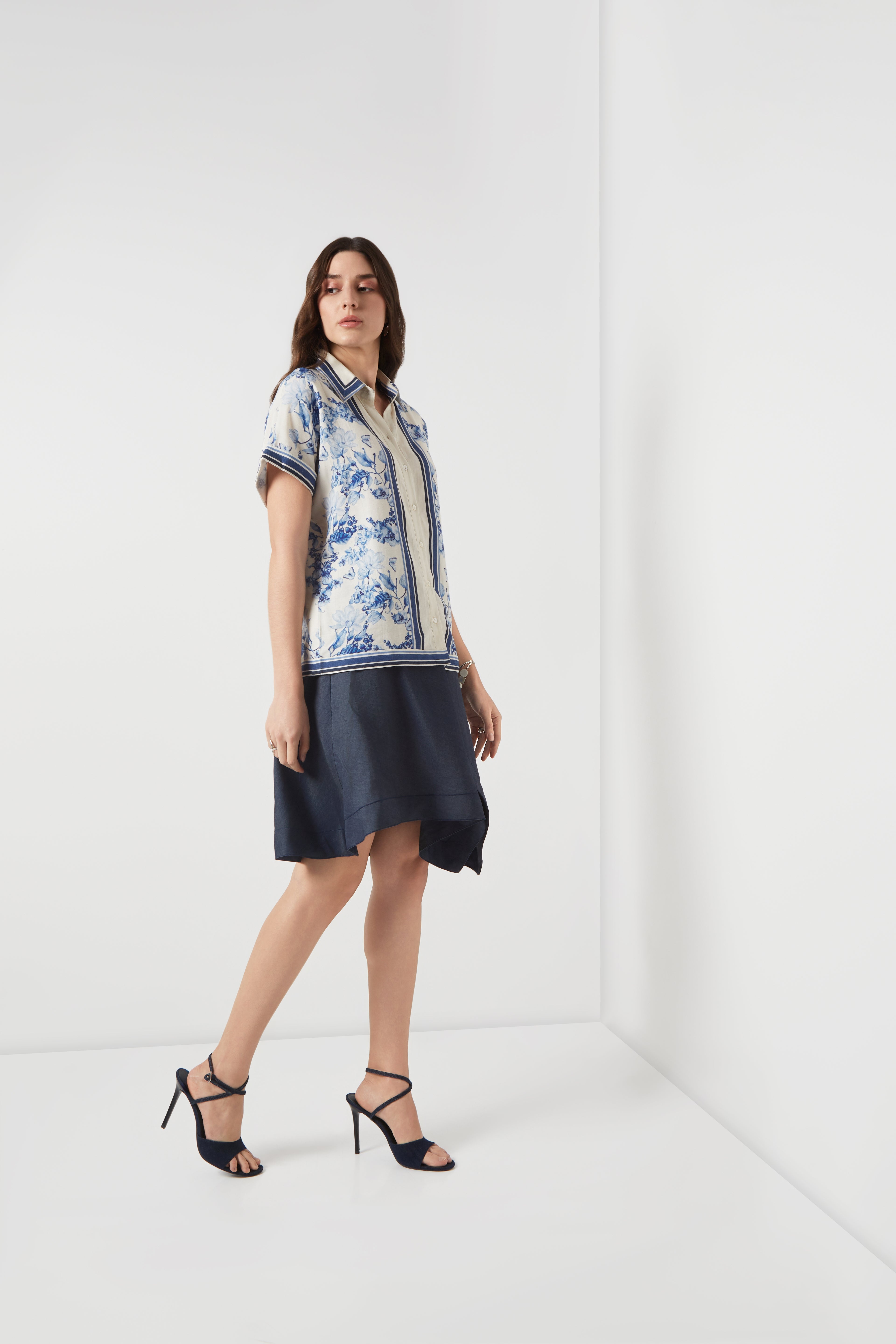 Tencel Denim Drape Skirt