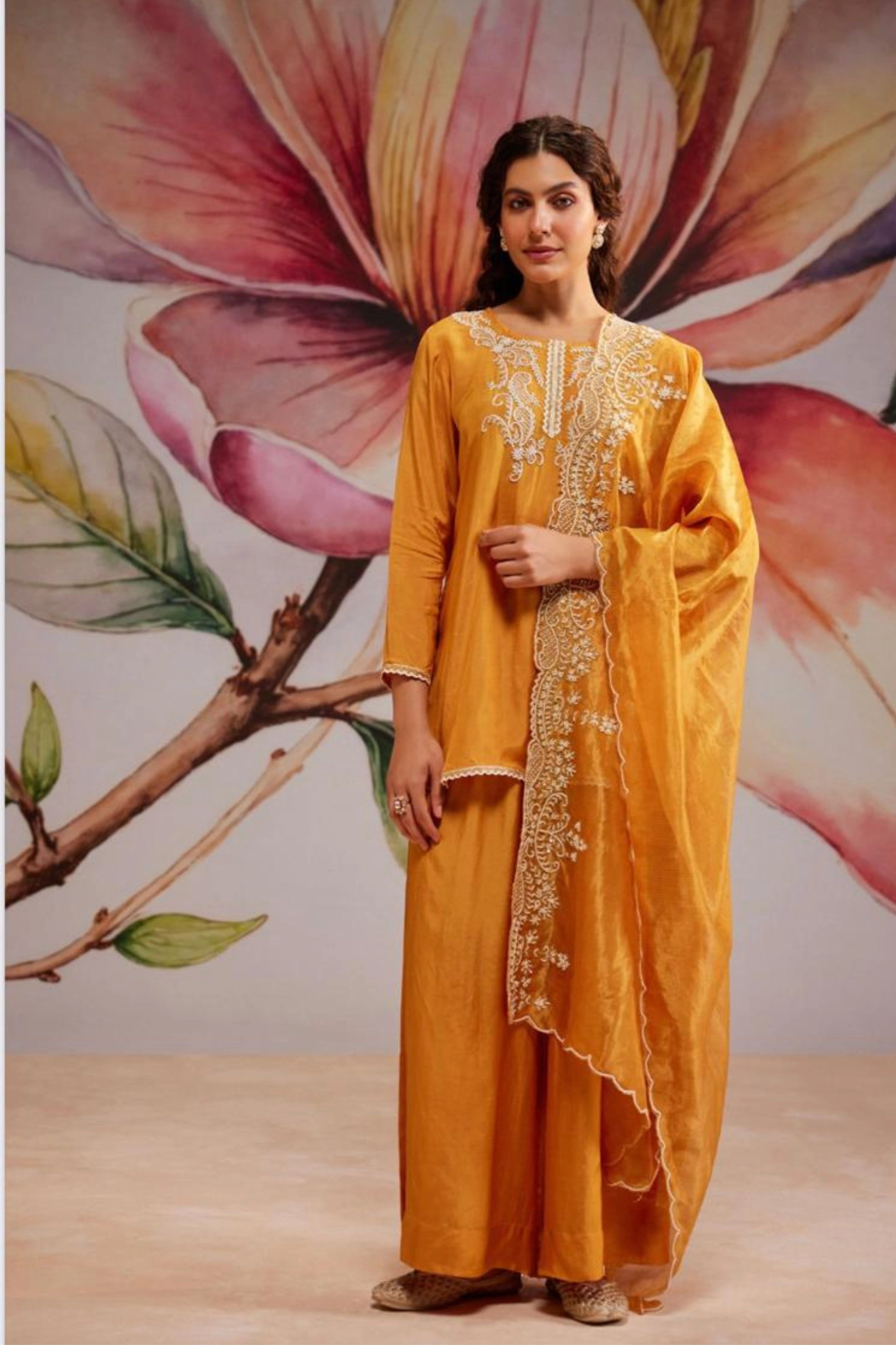 Anushree Orange Kurta Set