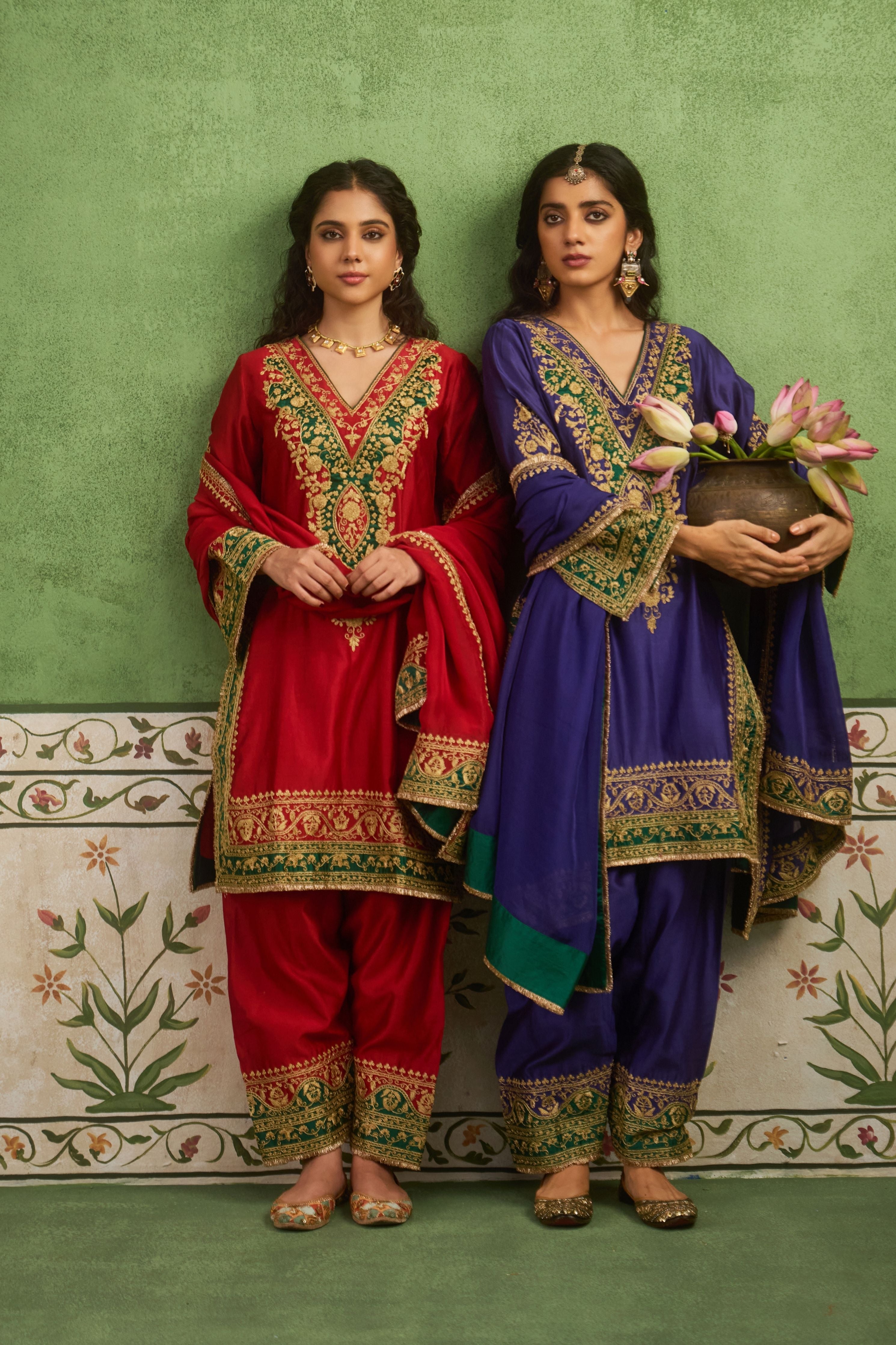 Inayat 2.0 Red Green Kurta Set