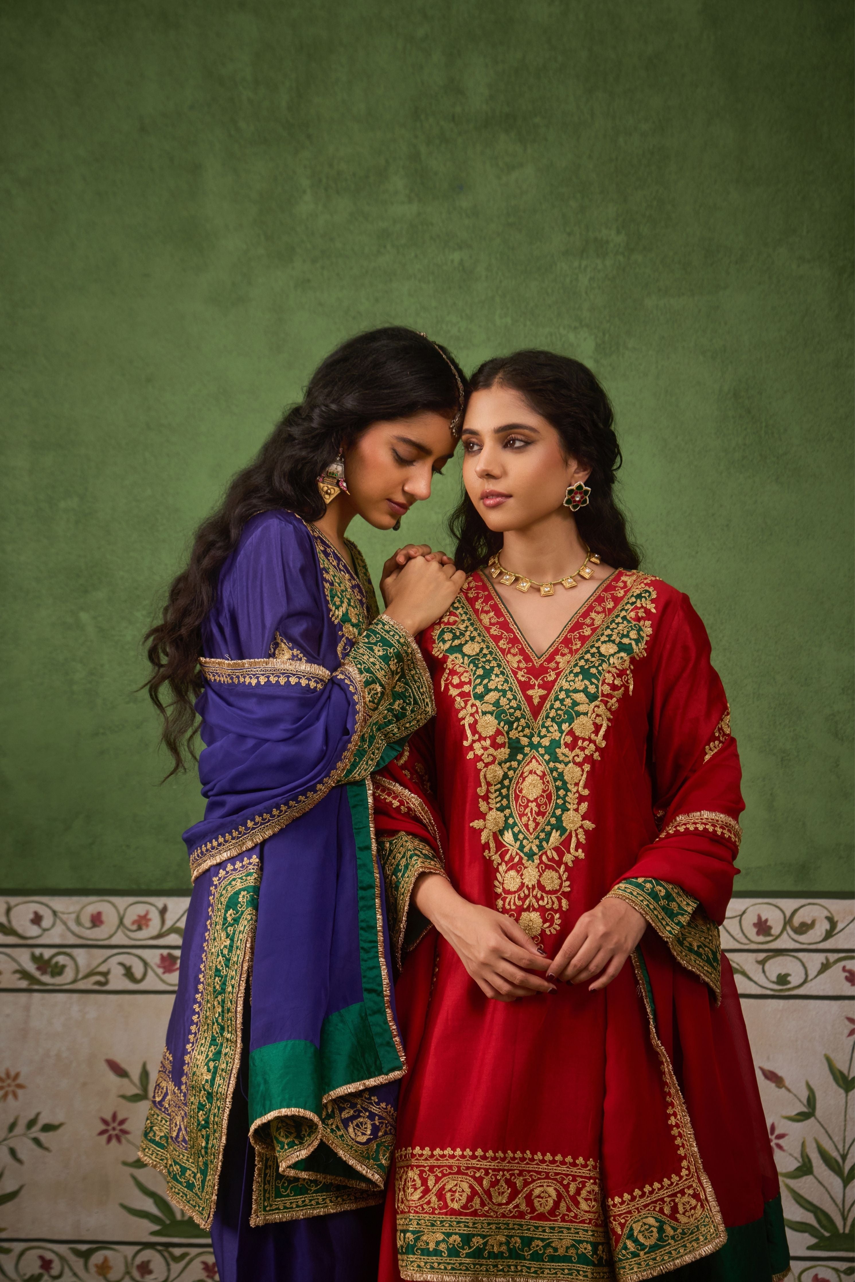 Inayat 2.0 Red Green Kurta Set