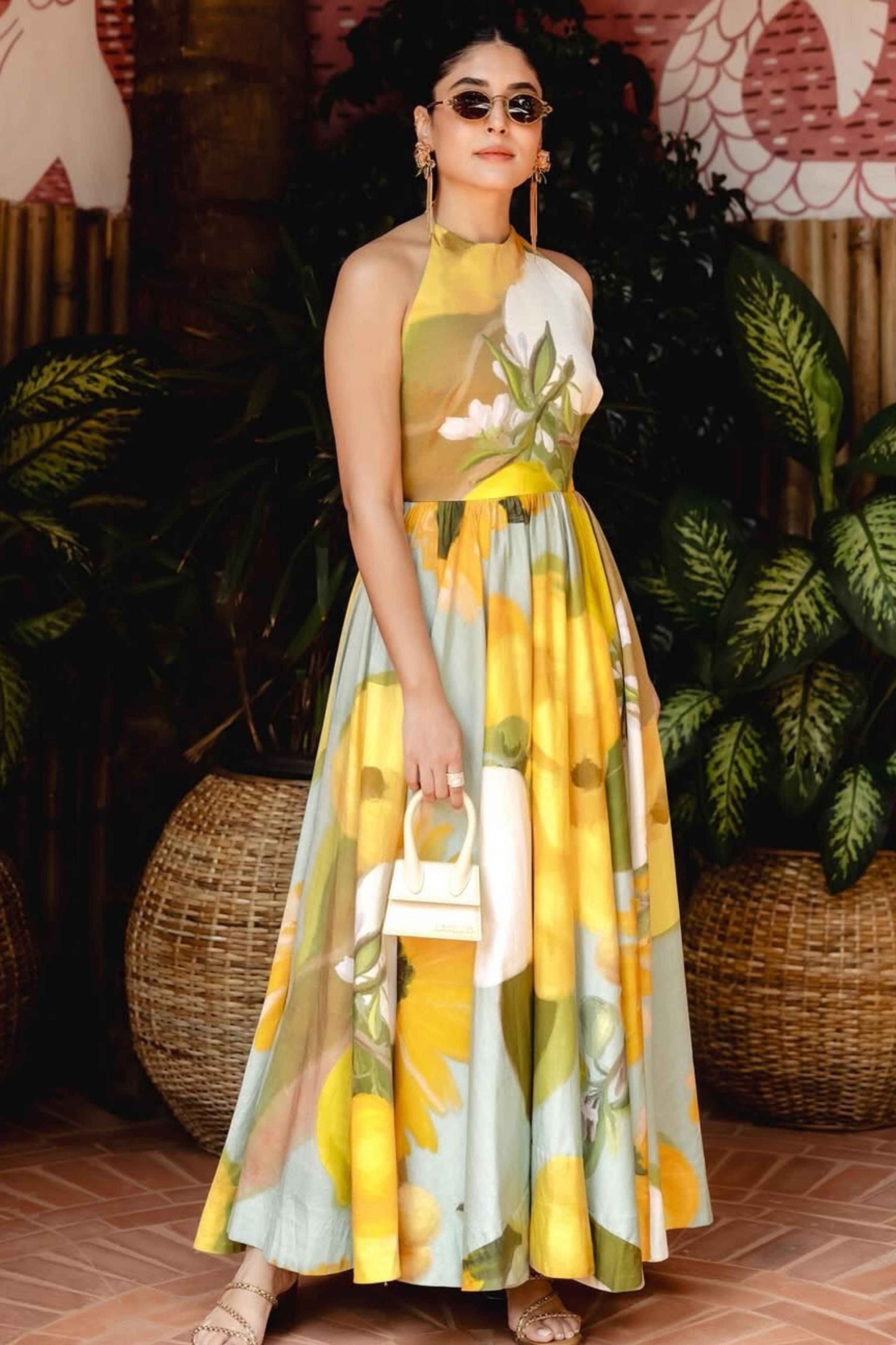Lemonade Halter Neck Dress In Kritika Kamra