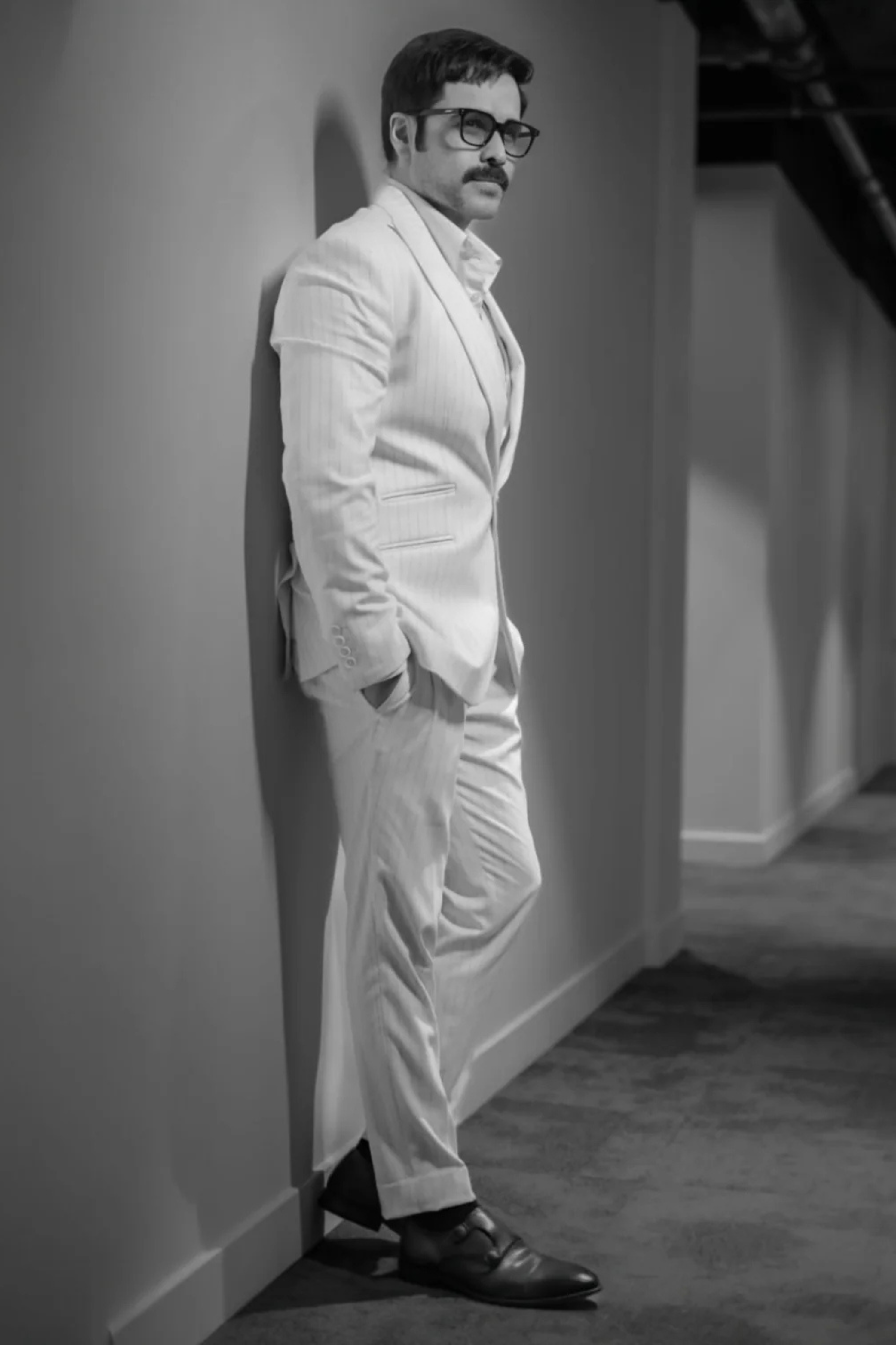 Emraan Hashmi in Off-White Pinstripe Ceremonial Ensemble