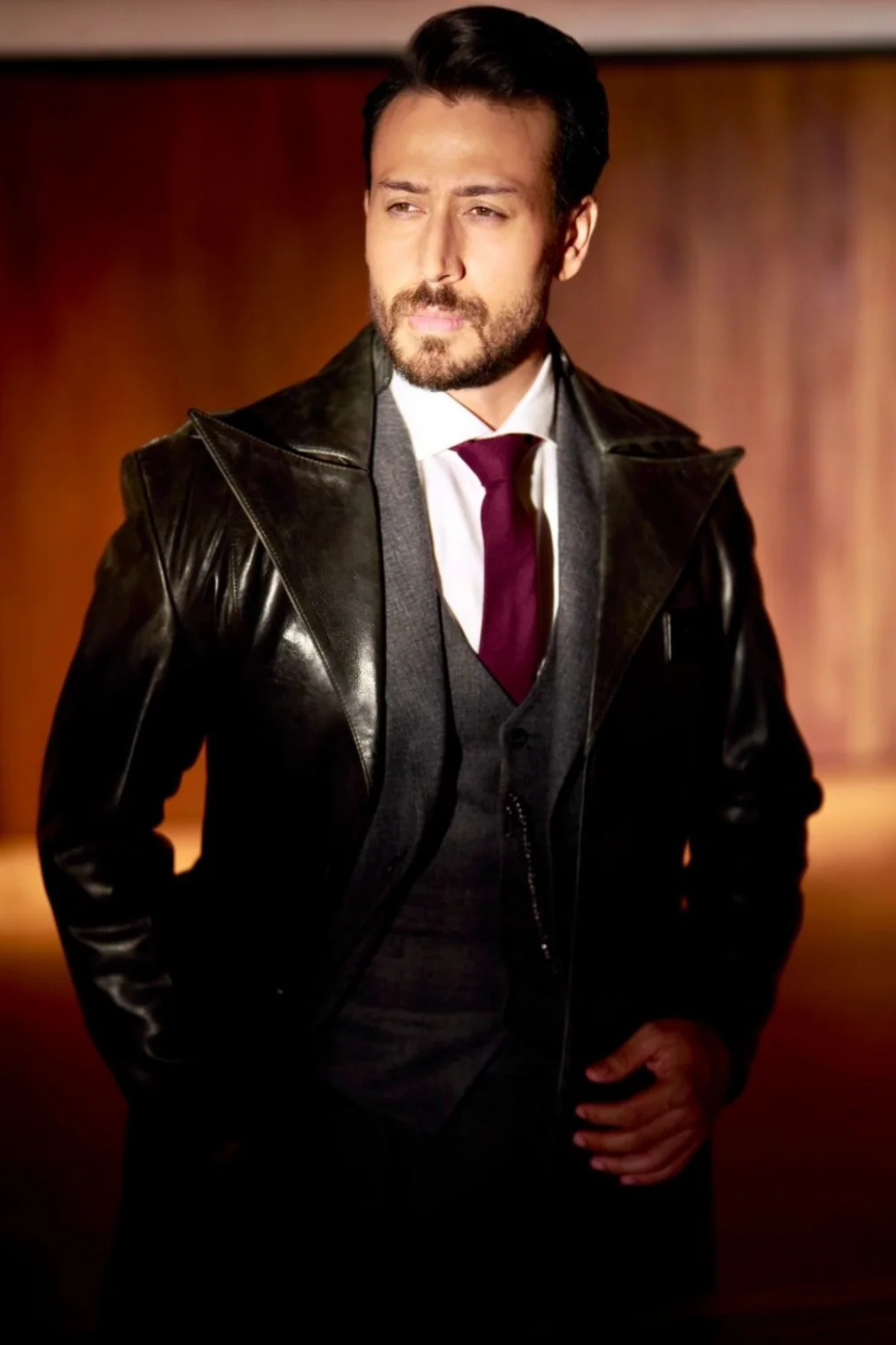 Tiger Shroff in Charcoal Grey Woolen Suit Set