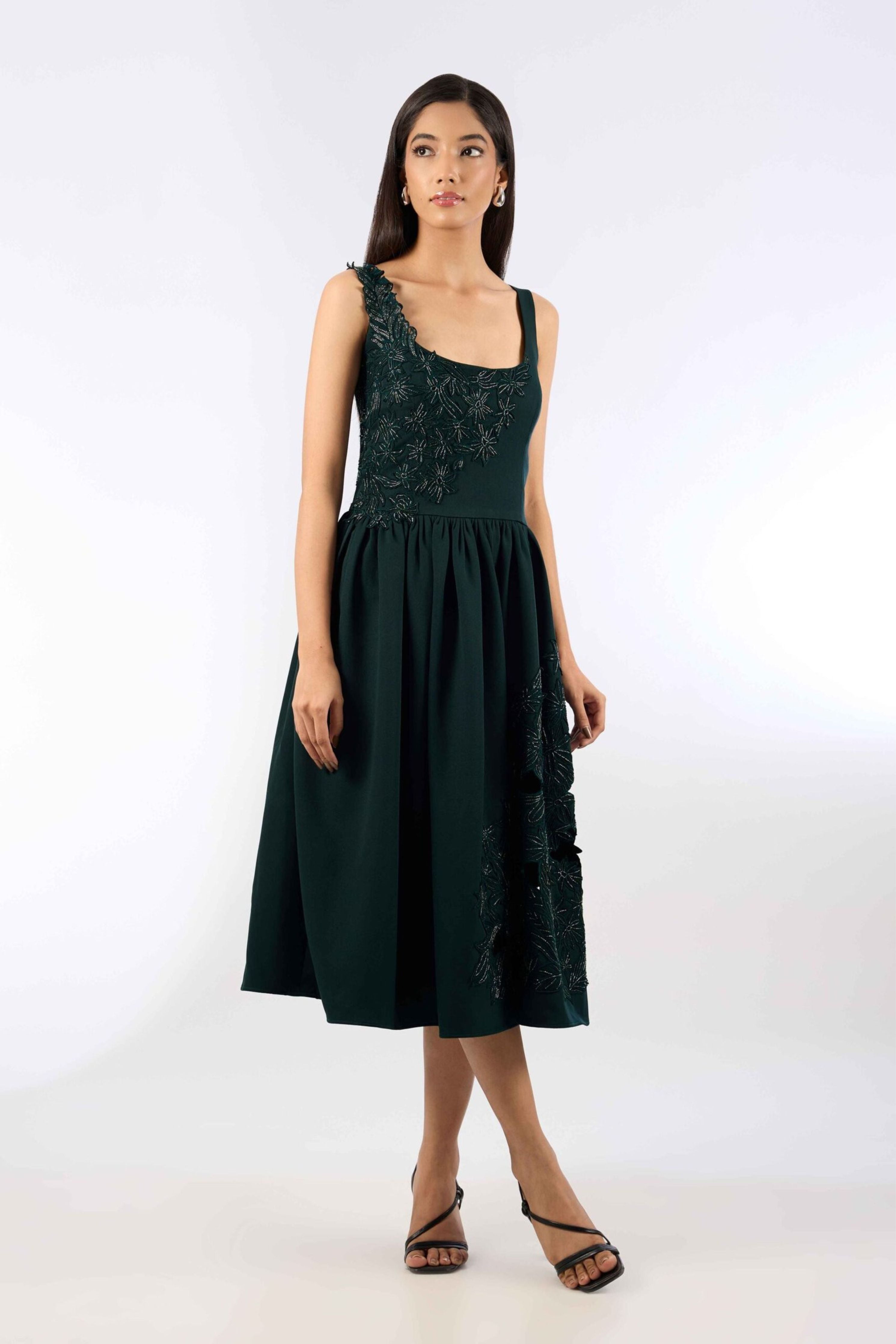 Bottle Green Capi Dress