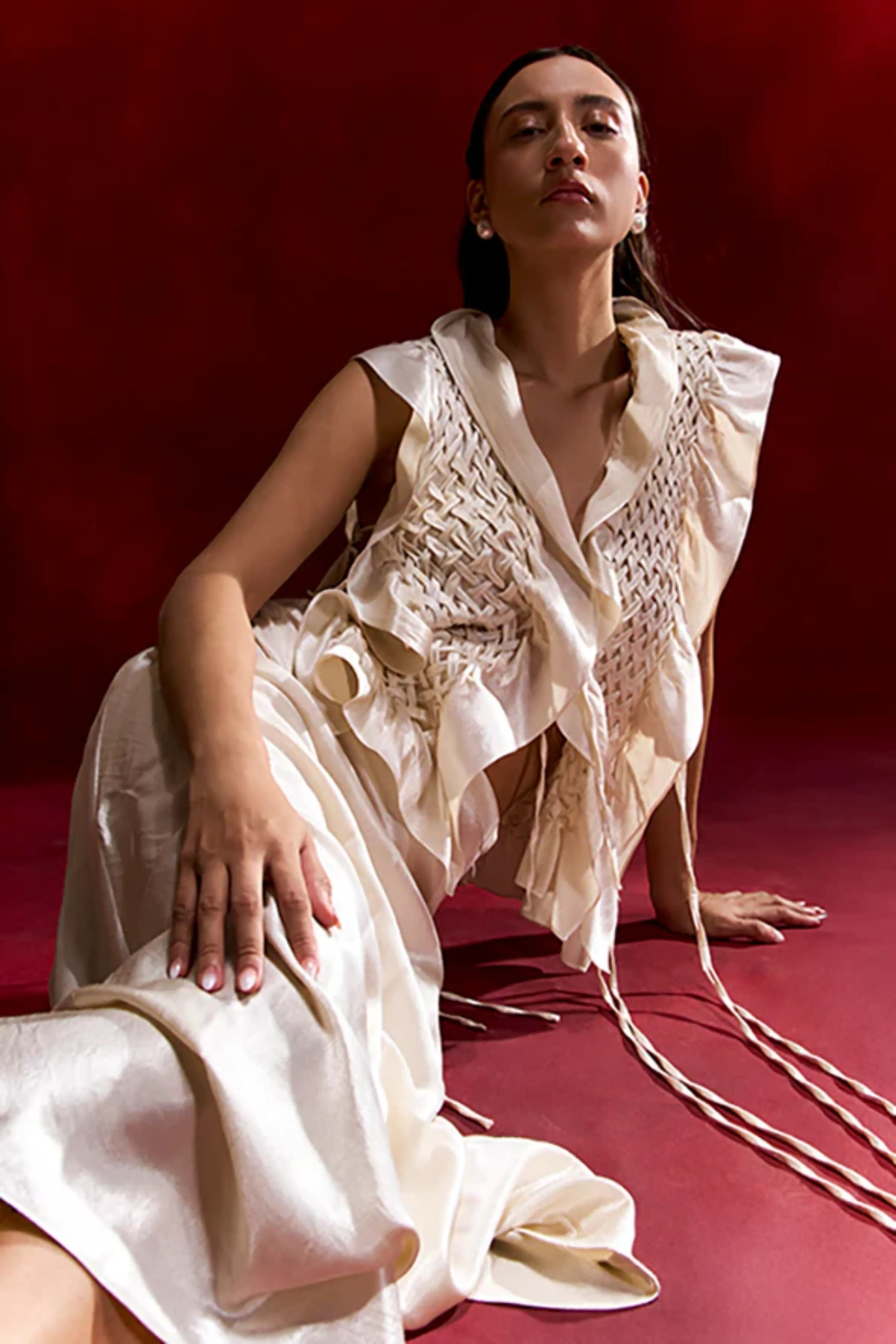 Phoenix Mashru Bib in White
