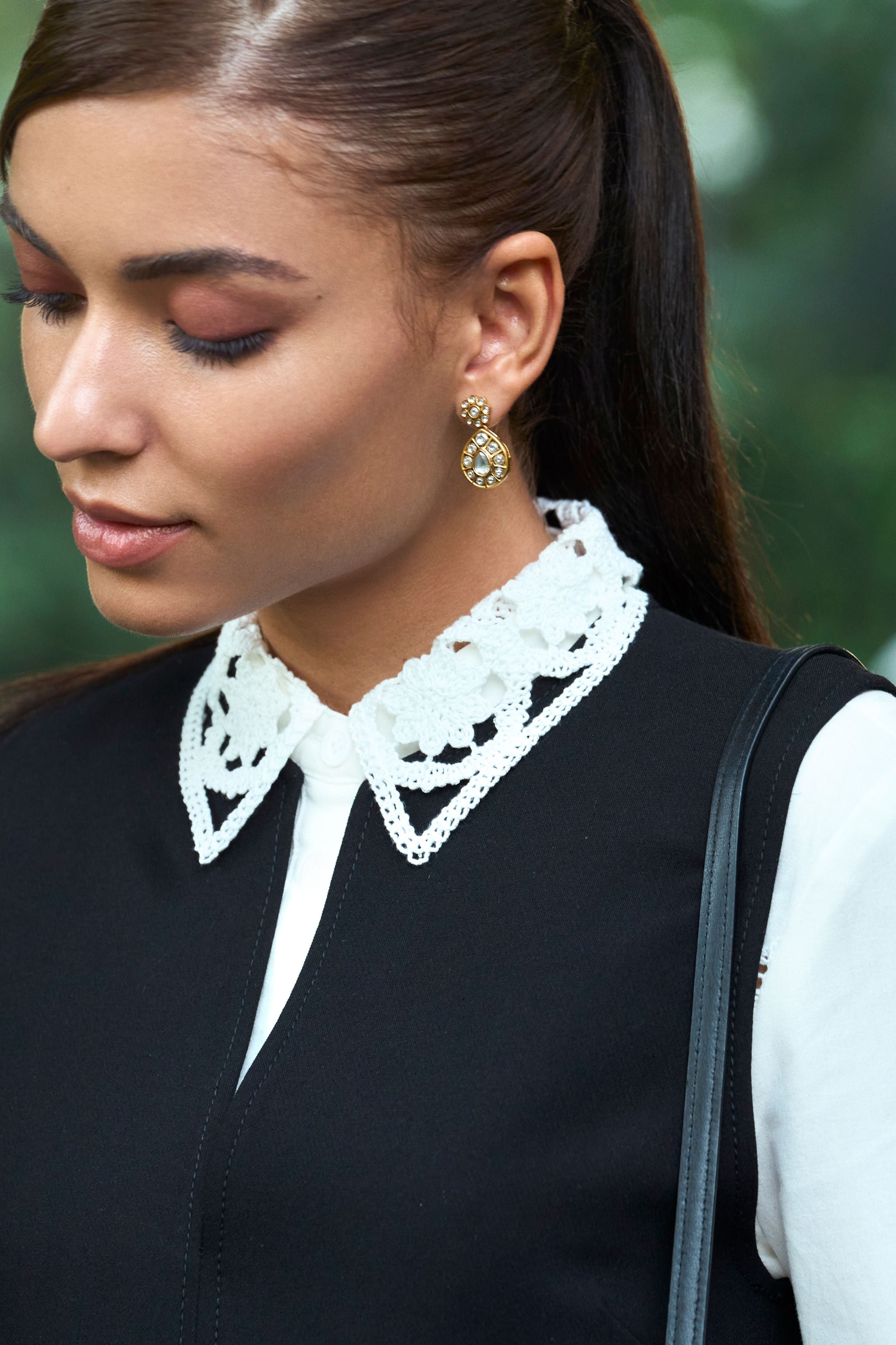 Rosa Kundan Drops