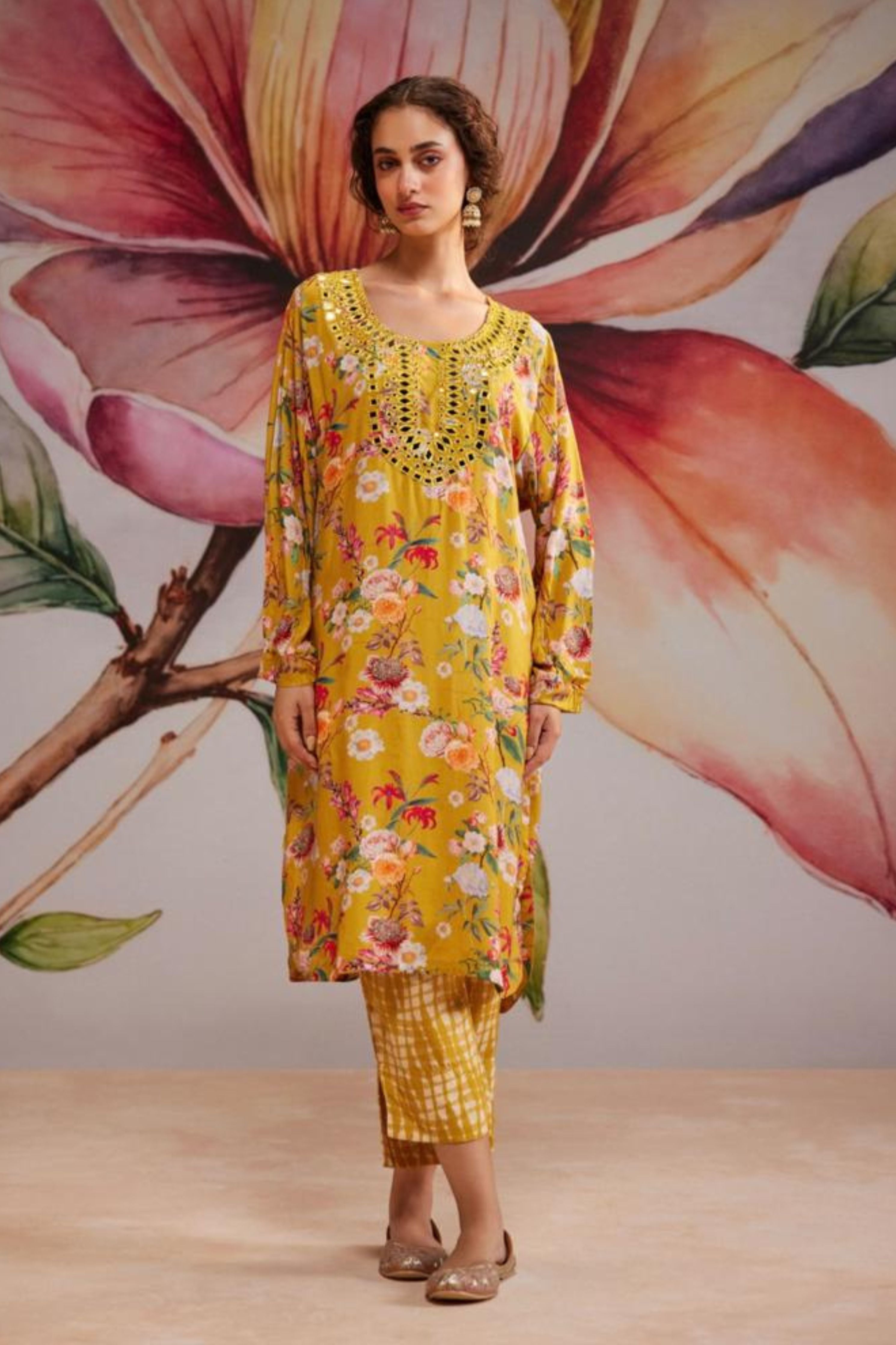 Yellow Mirror Kurta Set