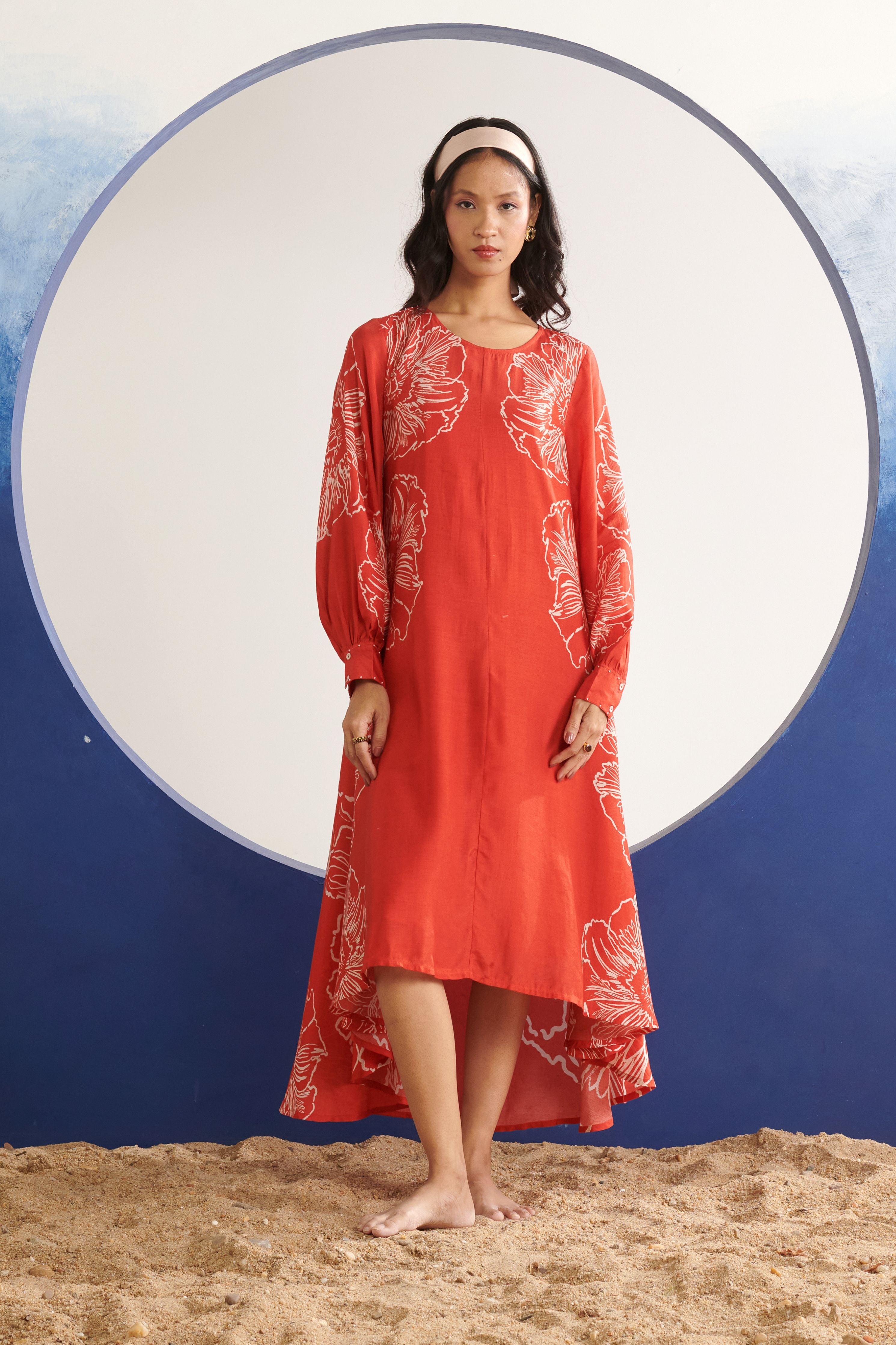 Celeste Coral High-Low Dress