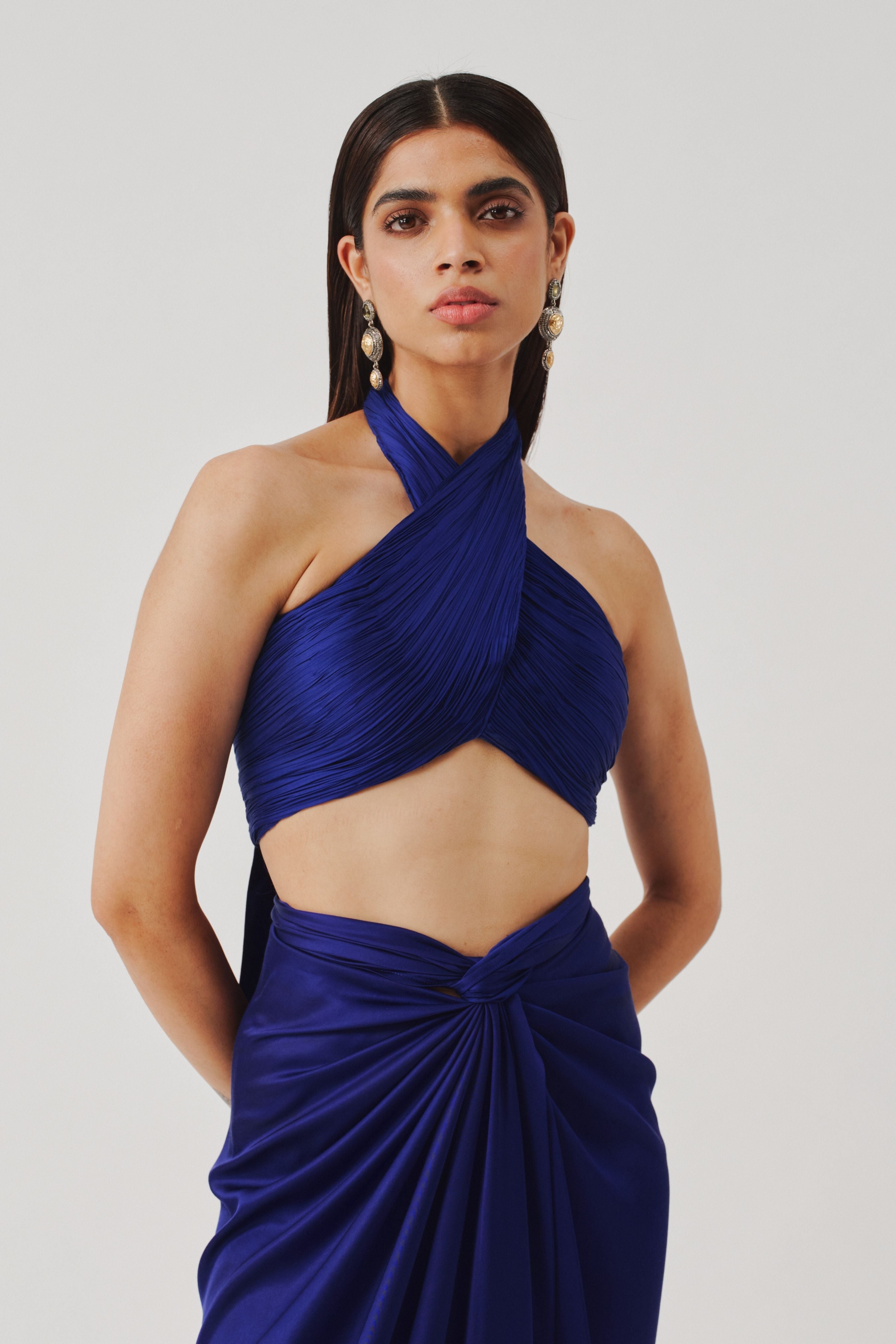 Hope Halter with Elastic Back in Blue