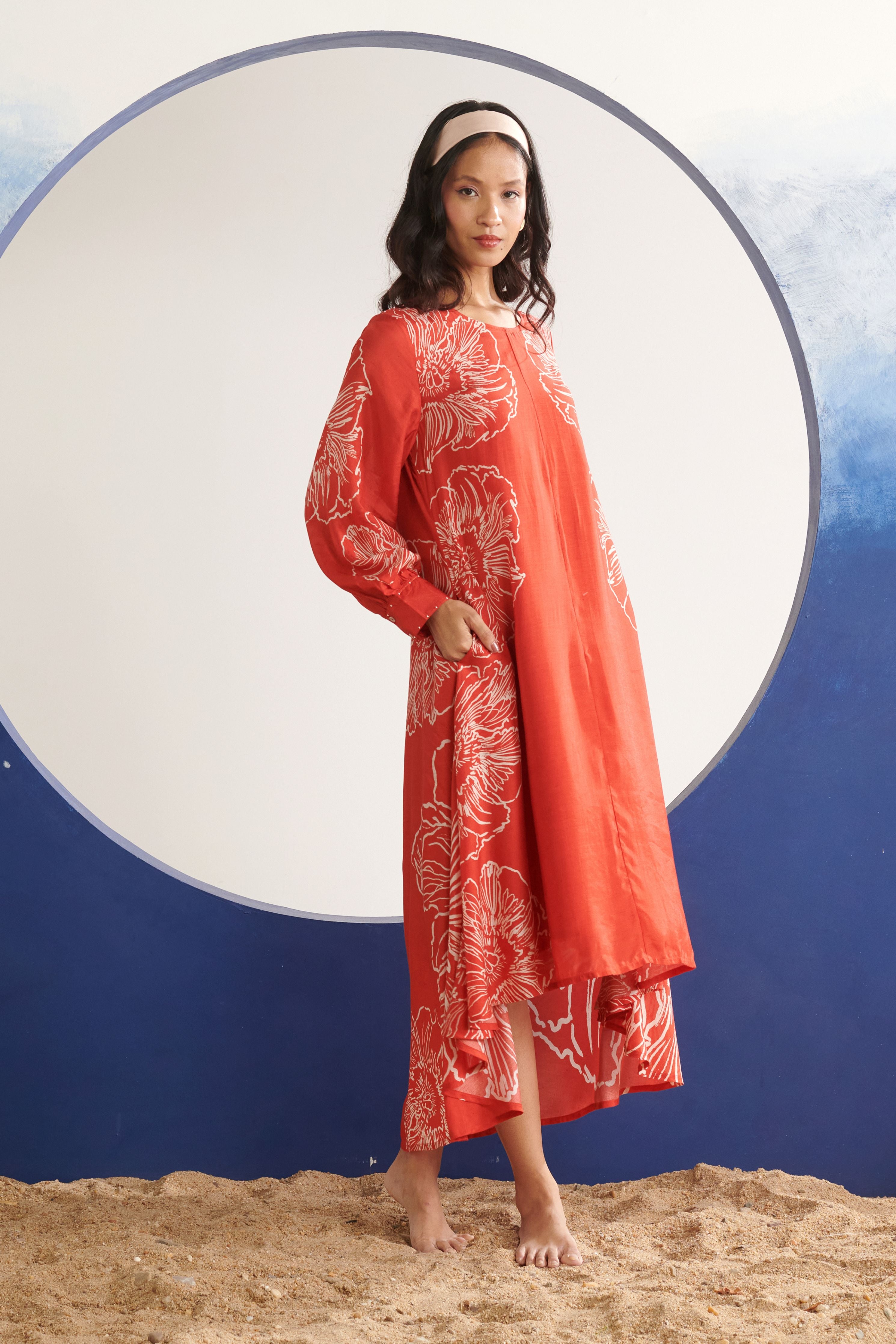 Celeste Coral High-Low Dress