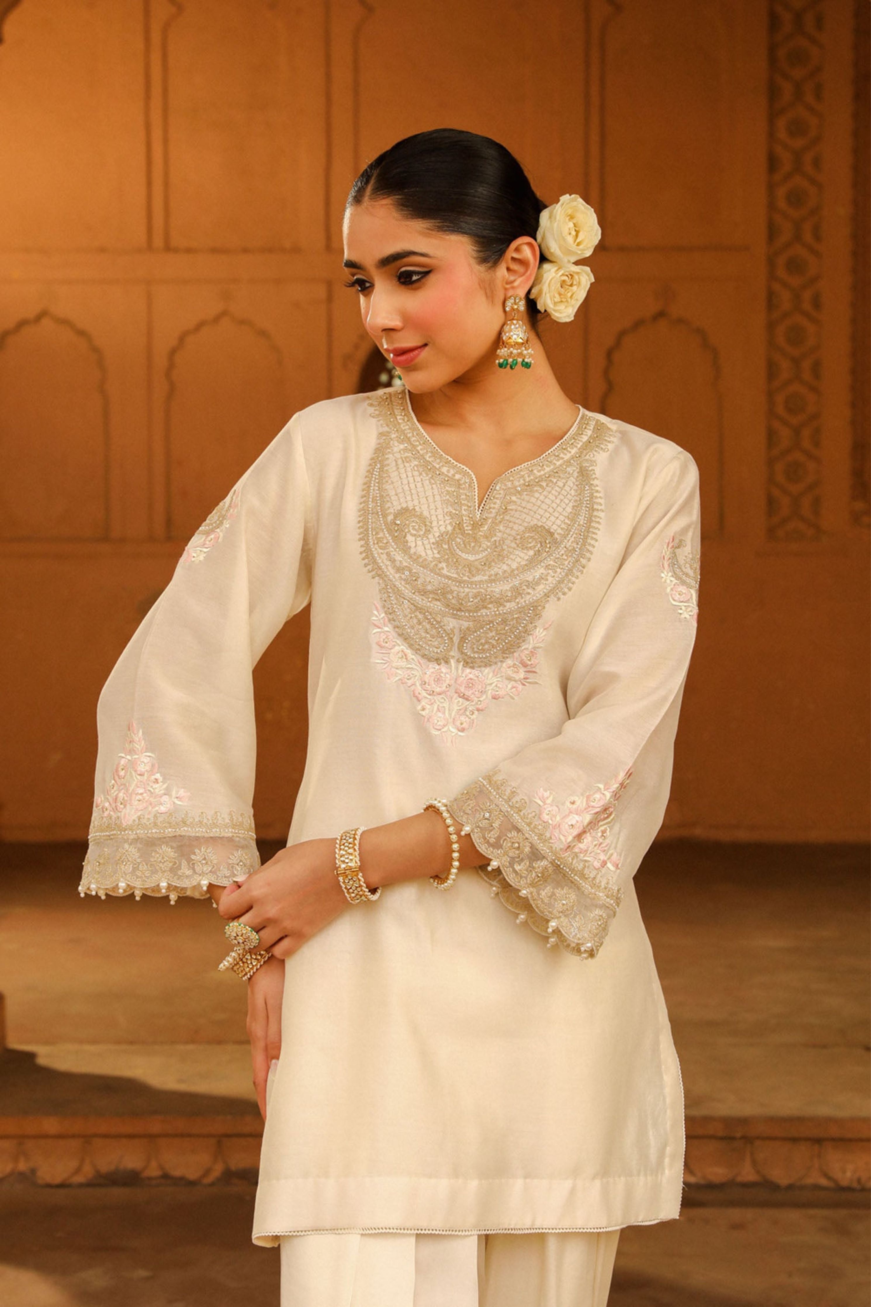 Ashira Daisy Ivory Kurta With Salwar