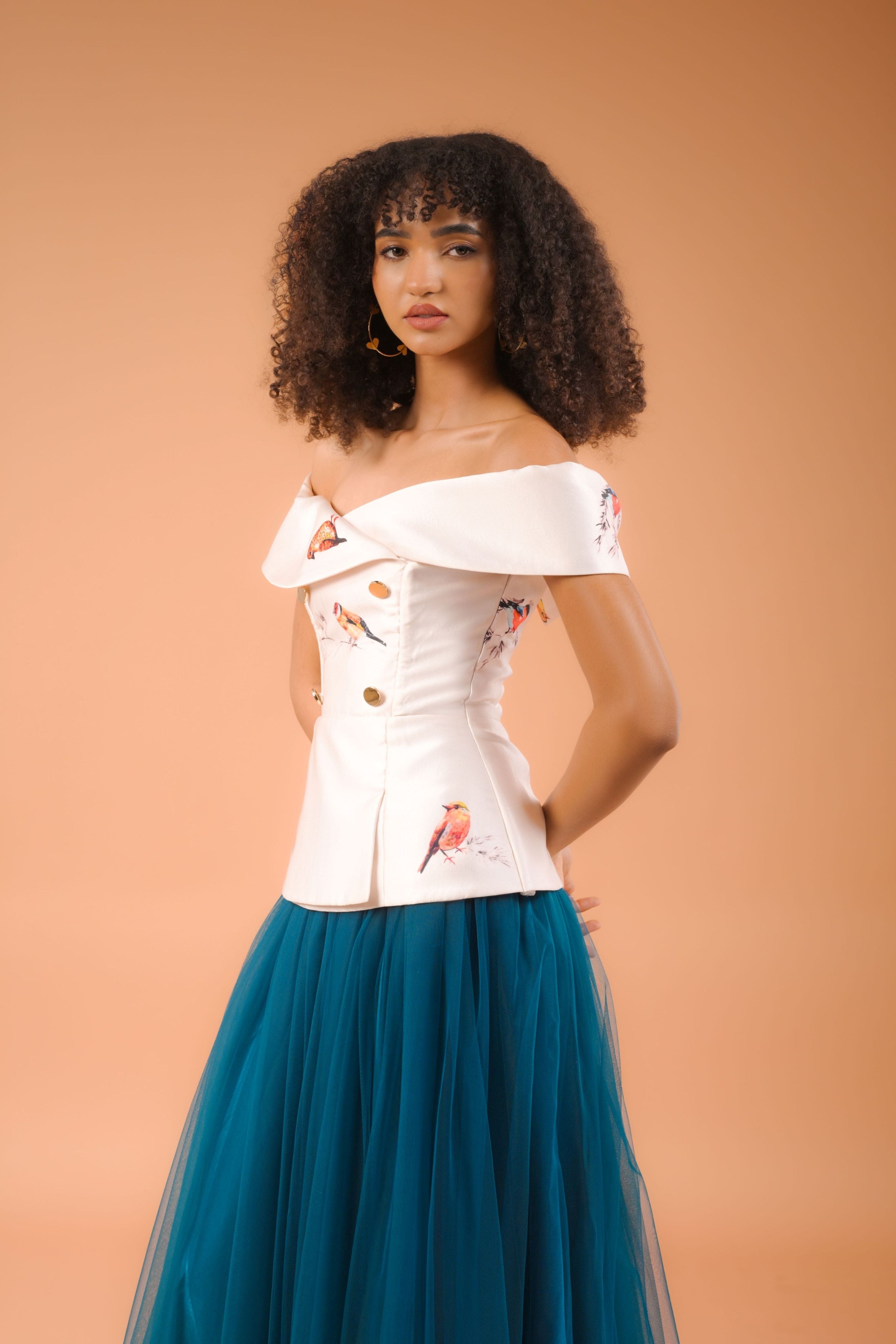 Audrey Cream Bird Co-Ord Set