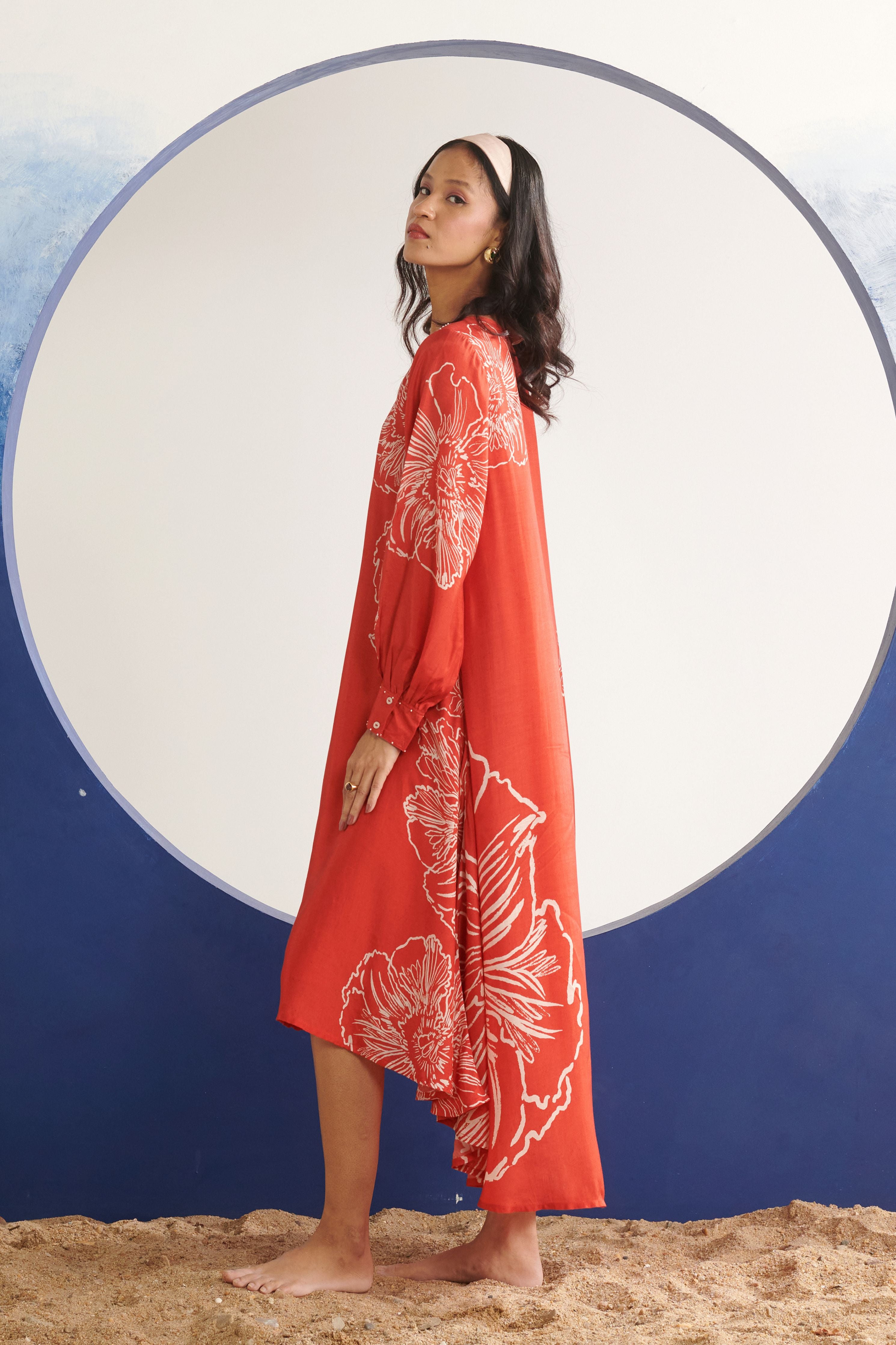 Celeste Coral High-Low Dress