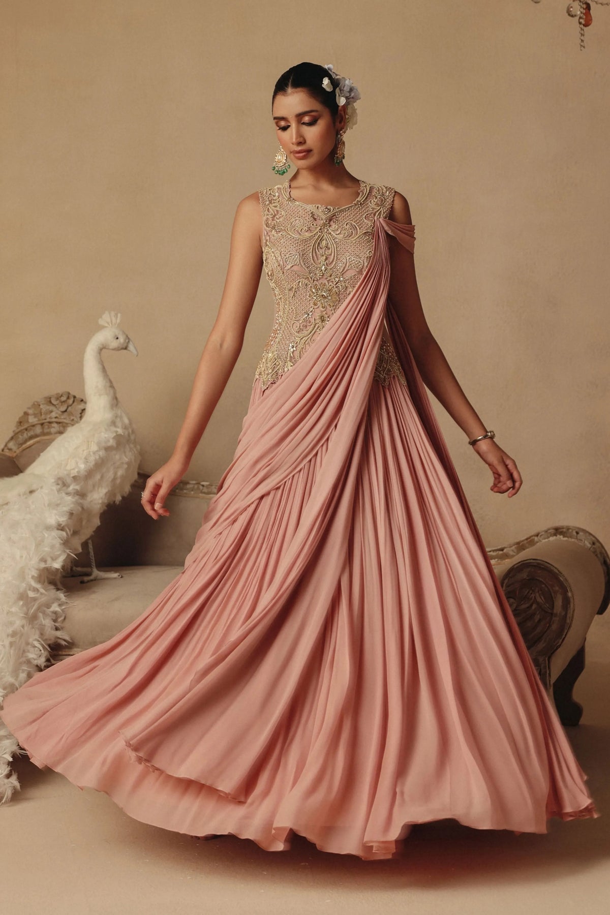 Blush Saree Gown