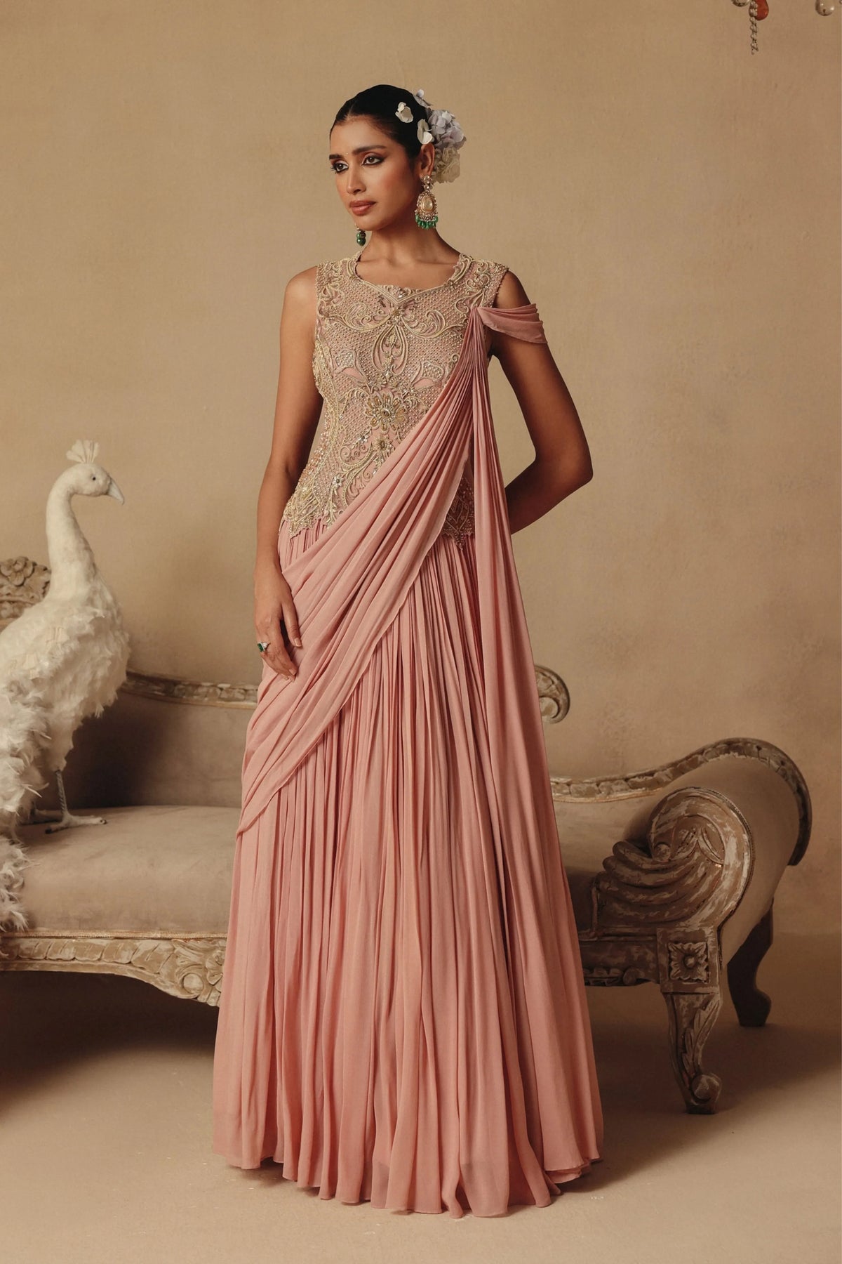 Blush Saree Gown