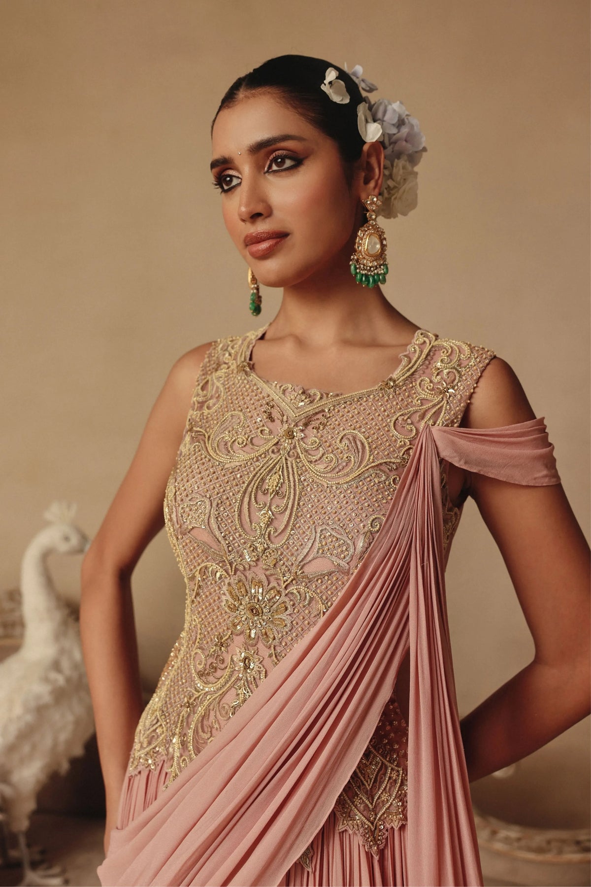 Blush Saree Gown