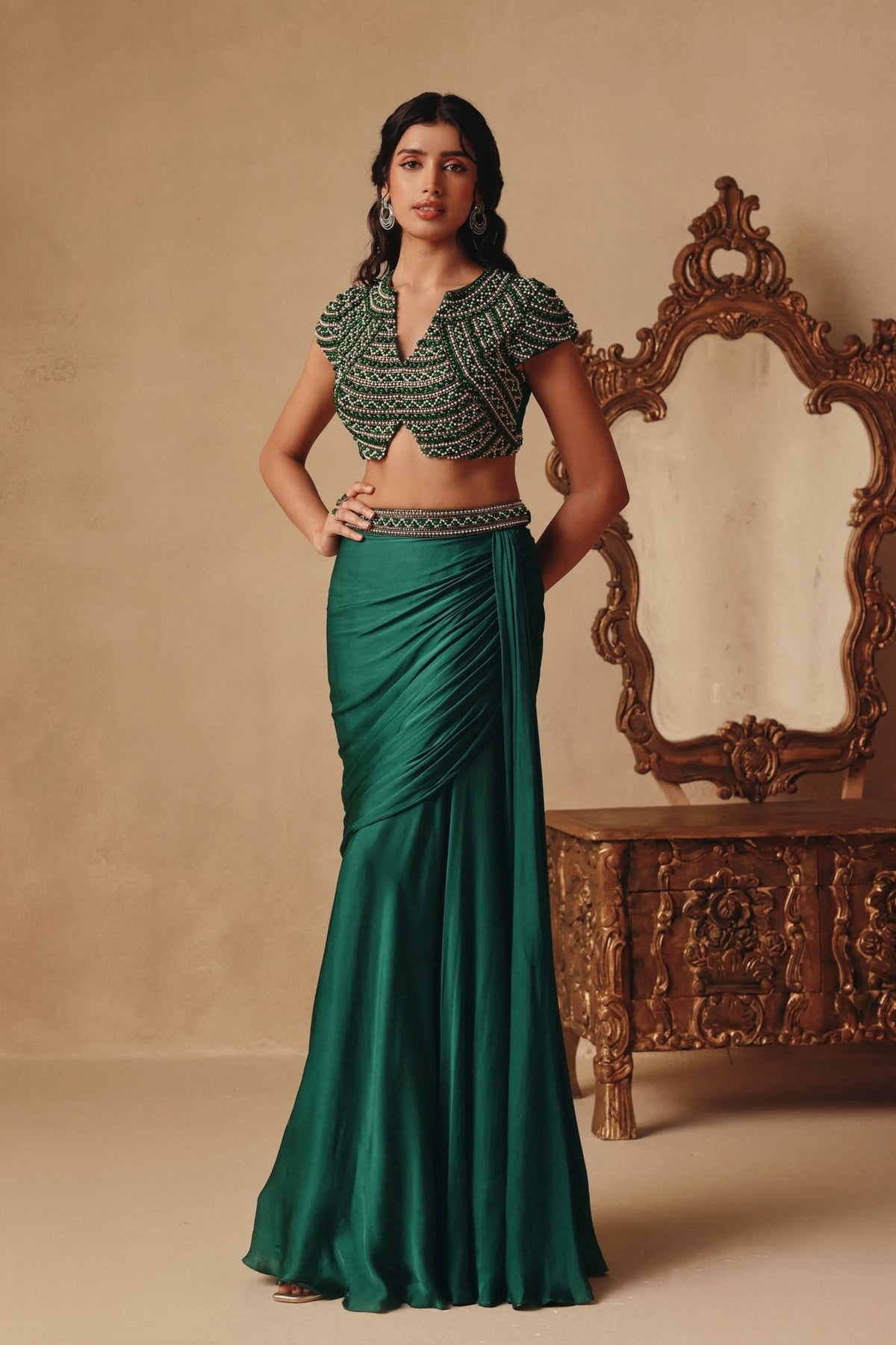 Jewel Drape Skirt Set