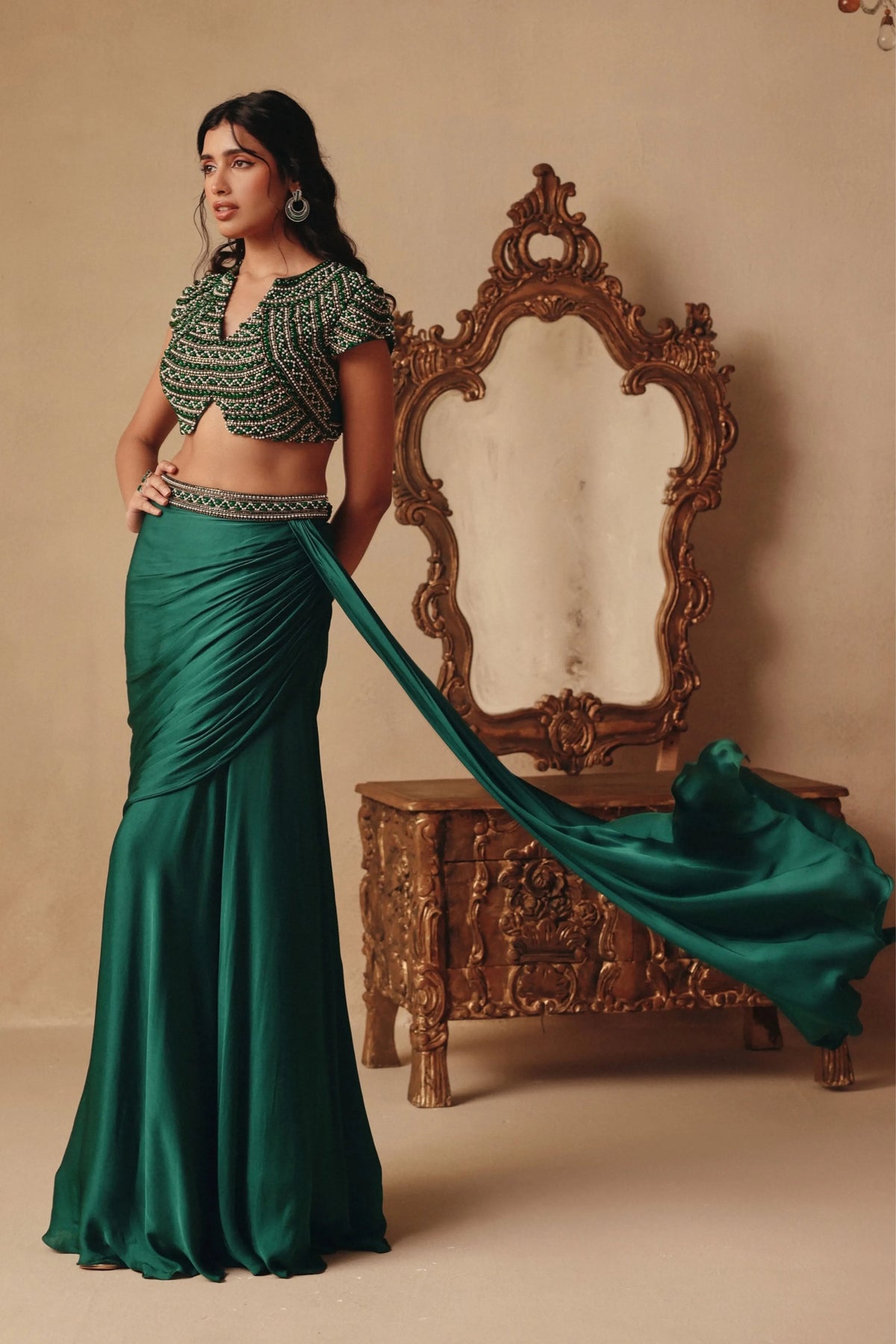 Jewel Drape Skirt Set