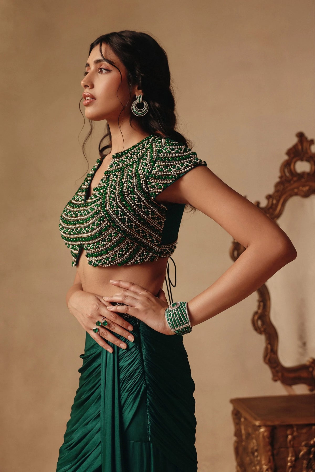 Jewel Drape Skirt Set