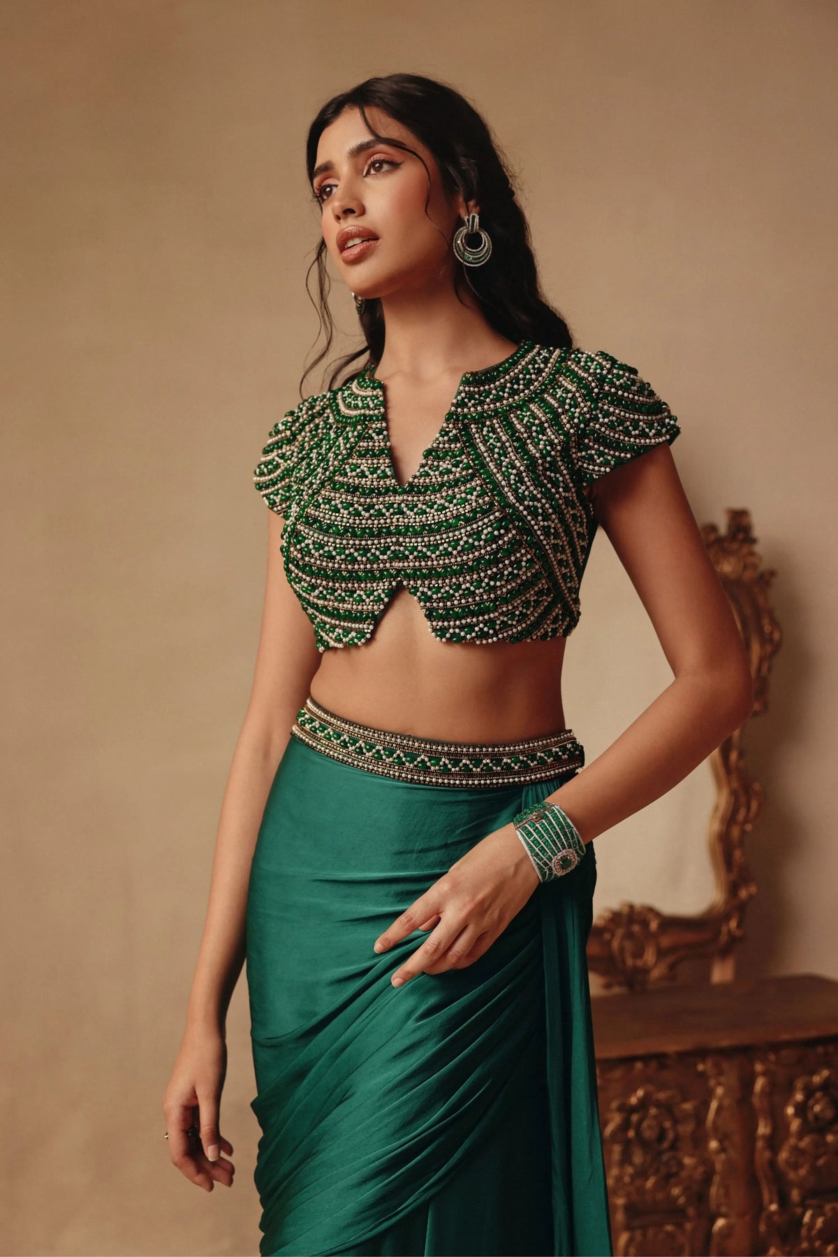Jewel Drape Skirt Set