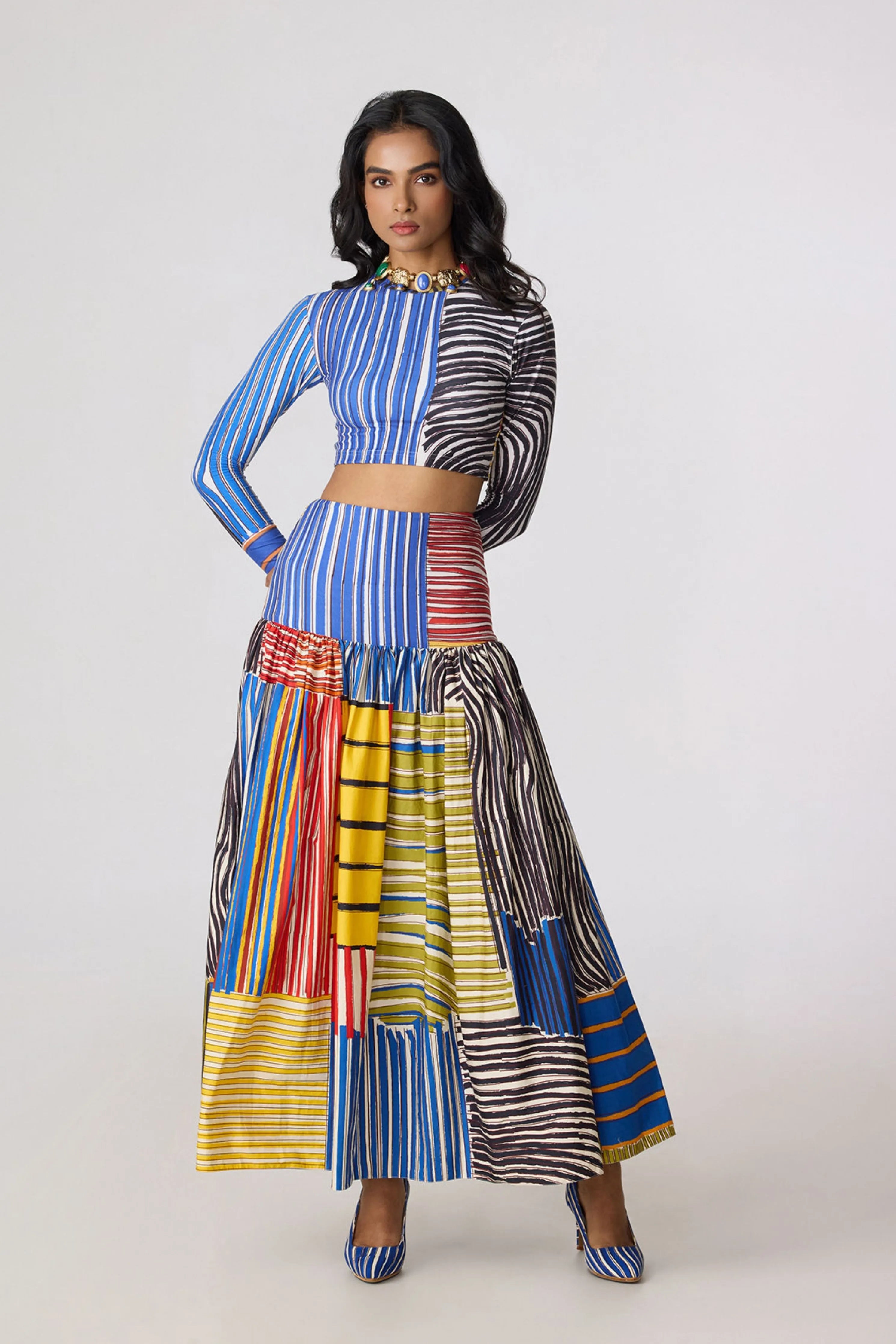 Zavi Blouse With Jsper Skirt