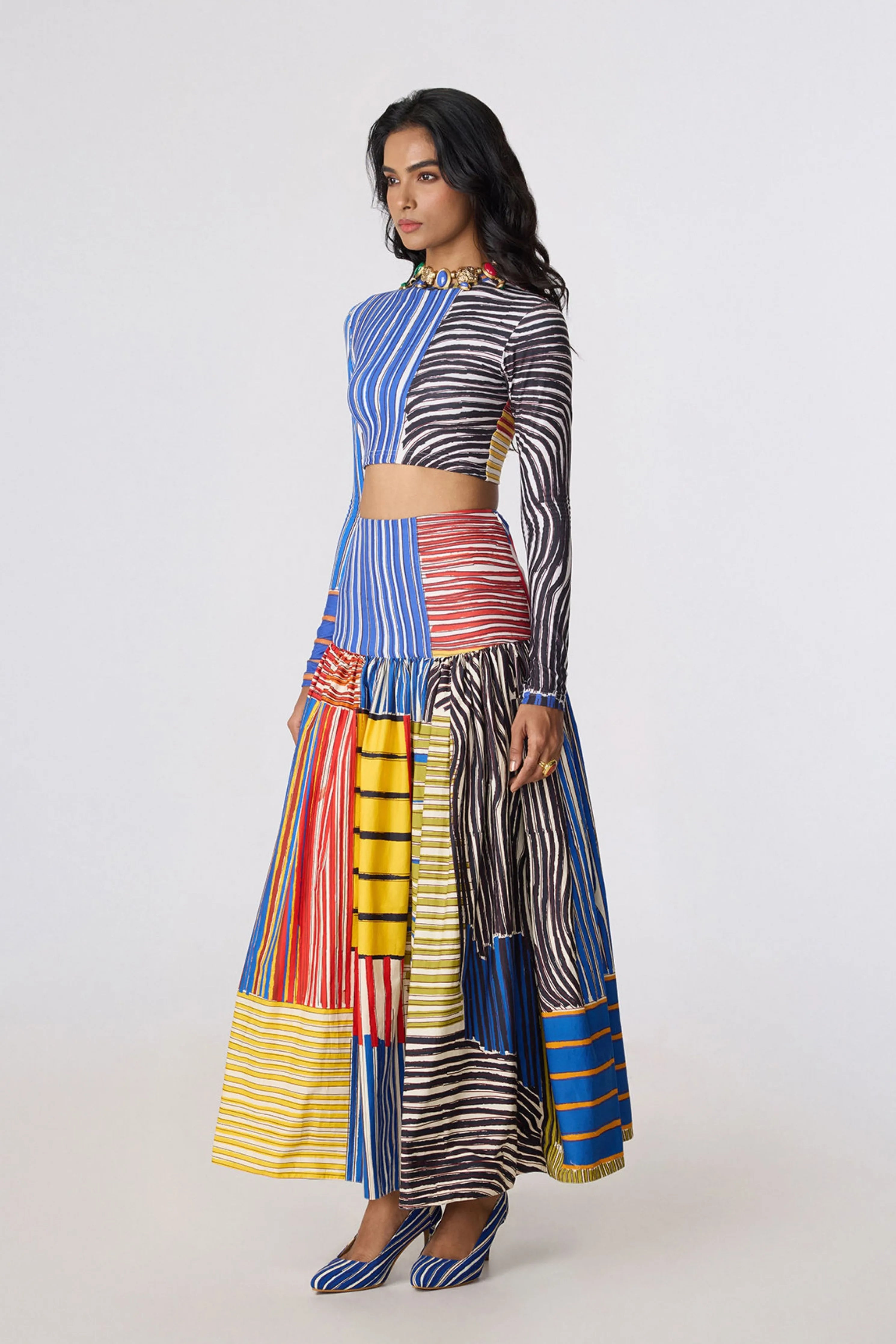 Zavi Blouse With Jsper Skirt
