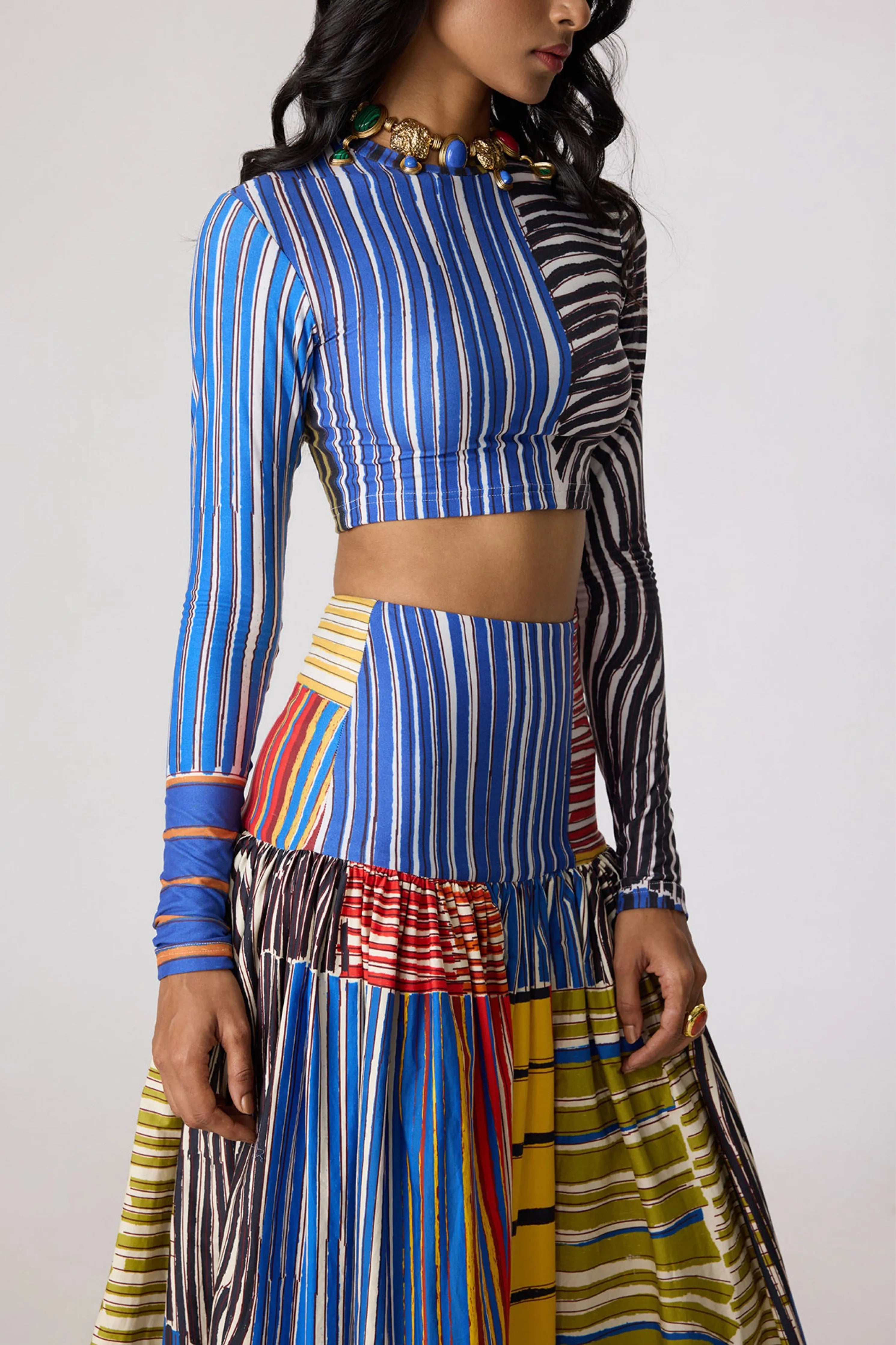 Zavi Blouse With Jsper Skirt
