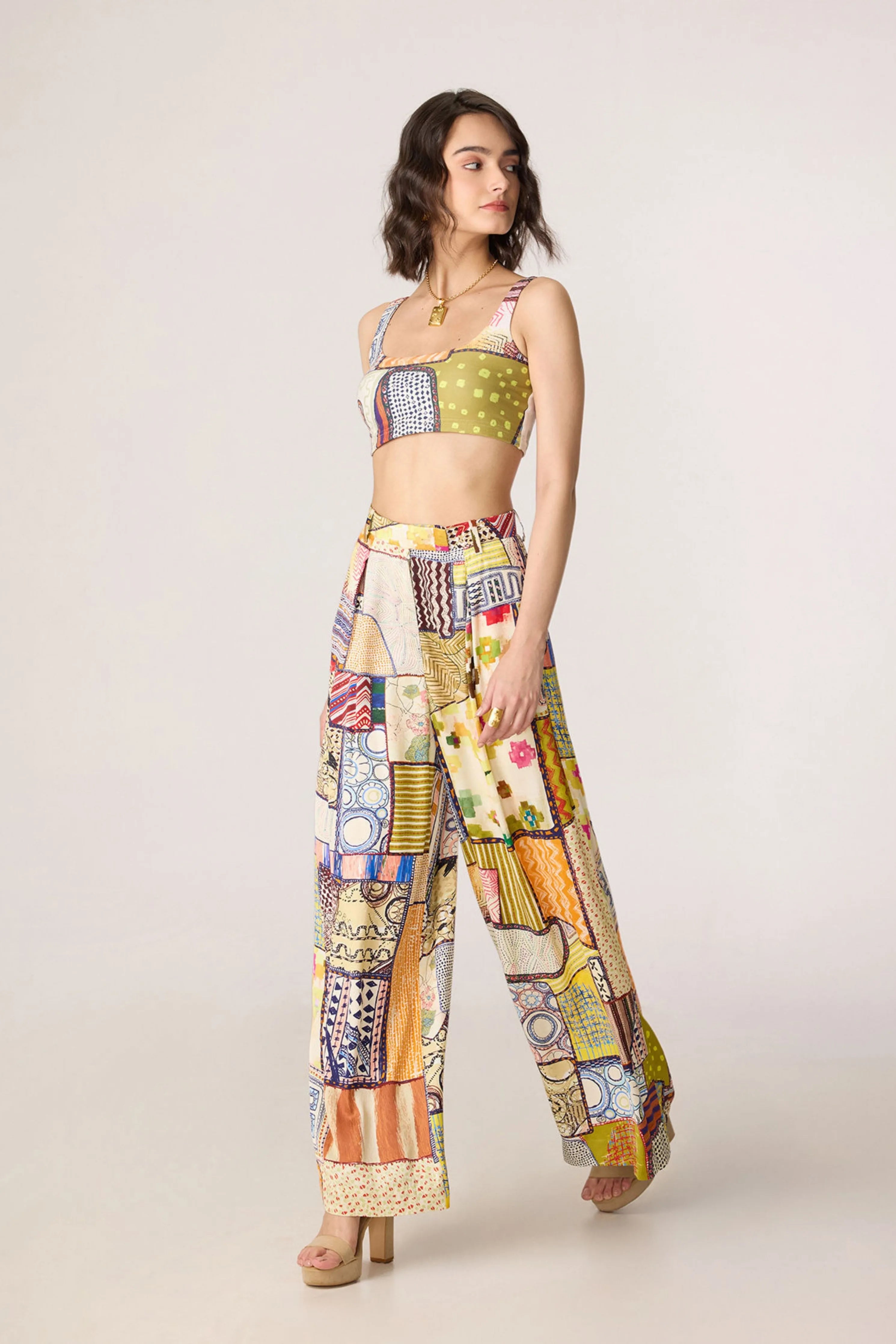 Belen Trench With Juniper Bustier & Jeja Trousers