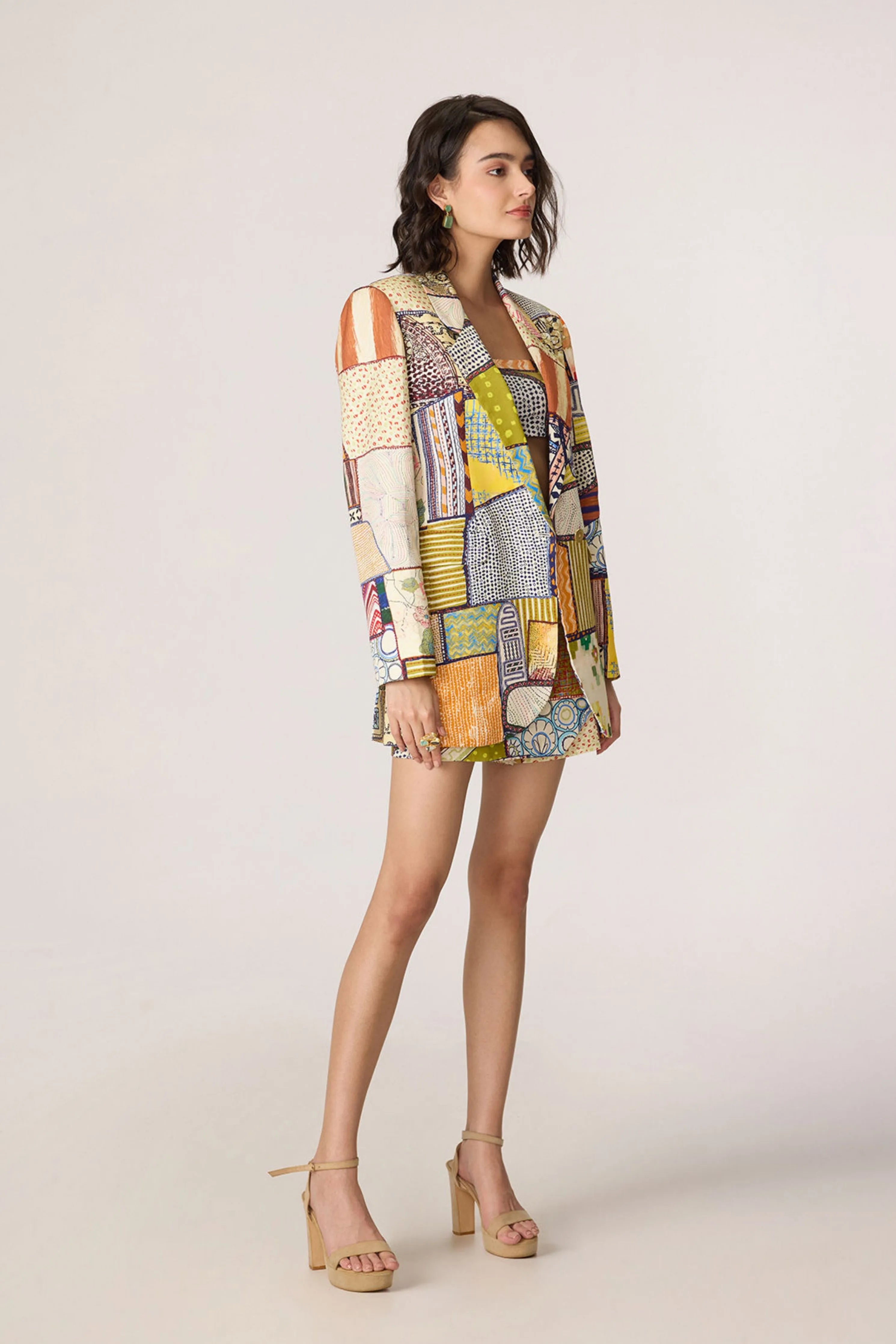 Rebekkah Blazer With Juniper Bustier & Cinnora Skort