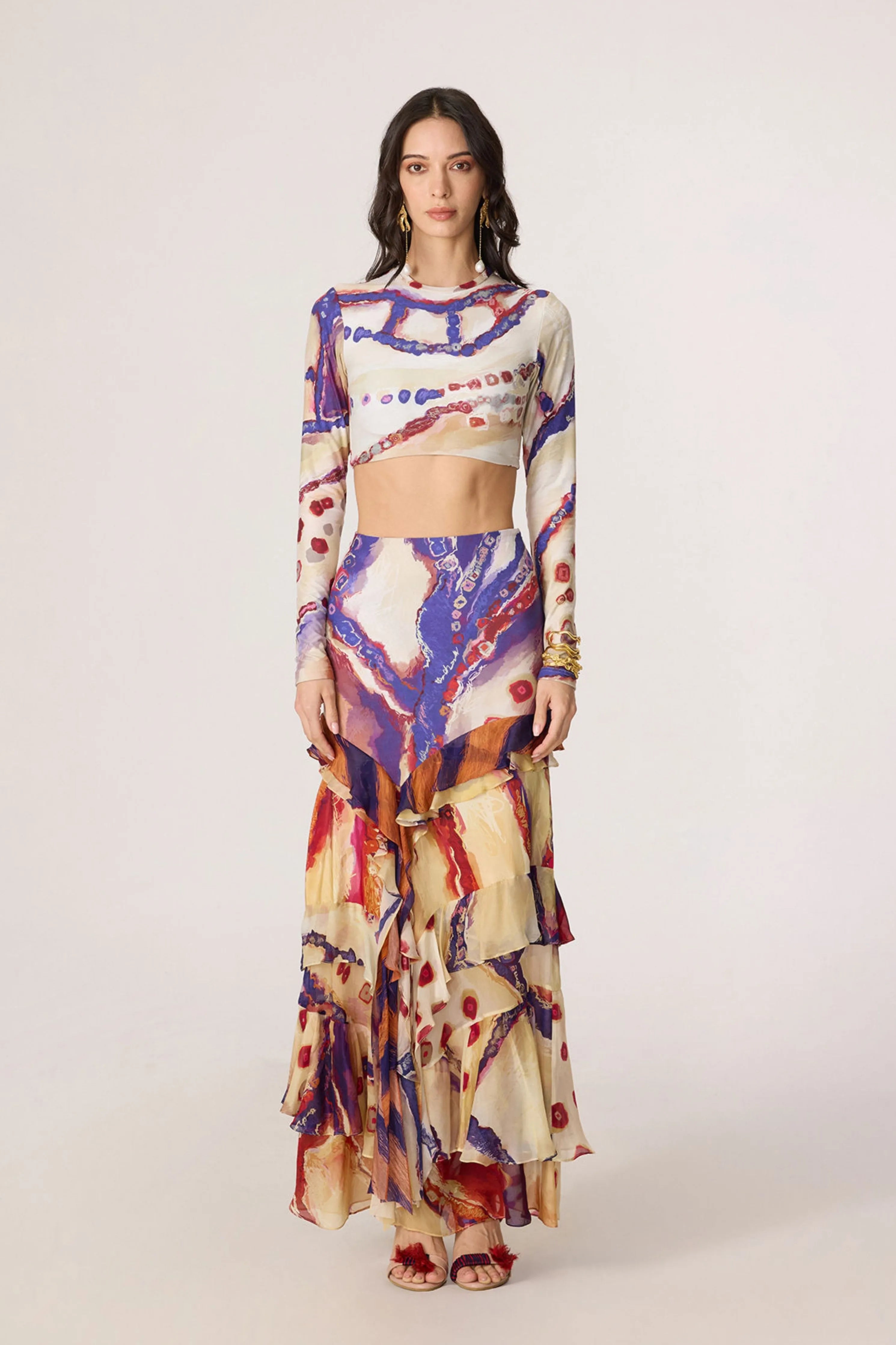 Zavi Blouse With Marieya Skirt